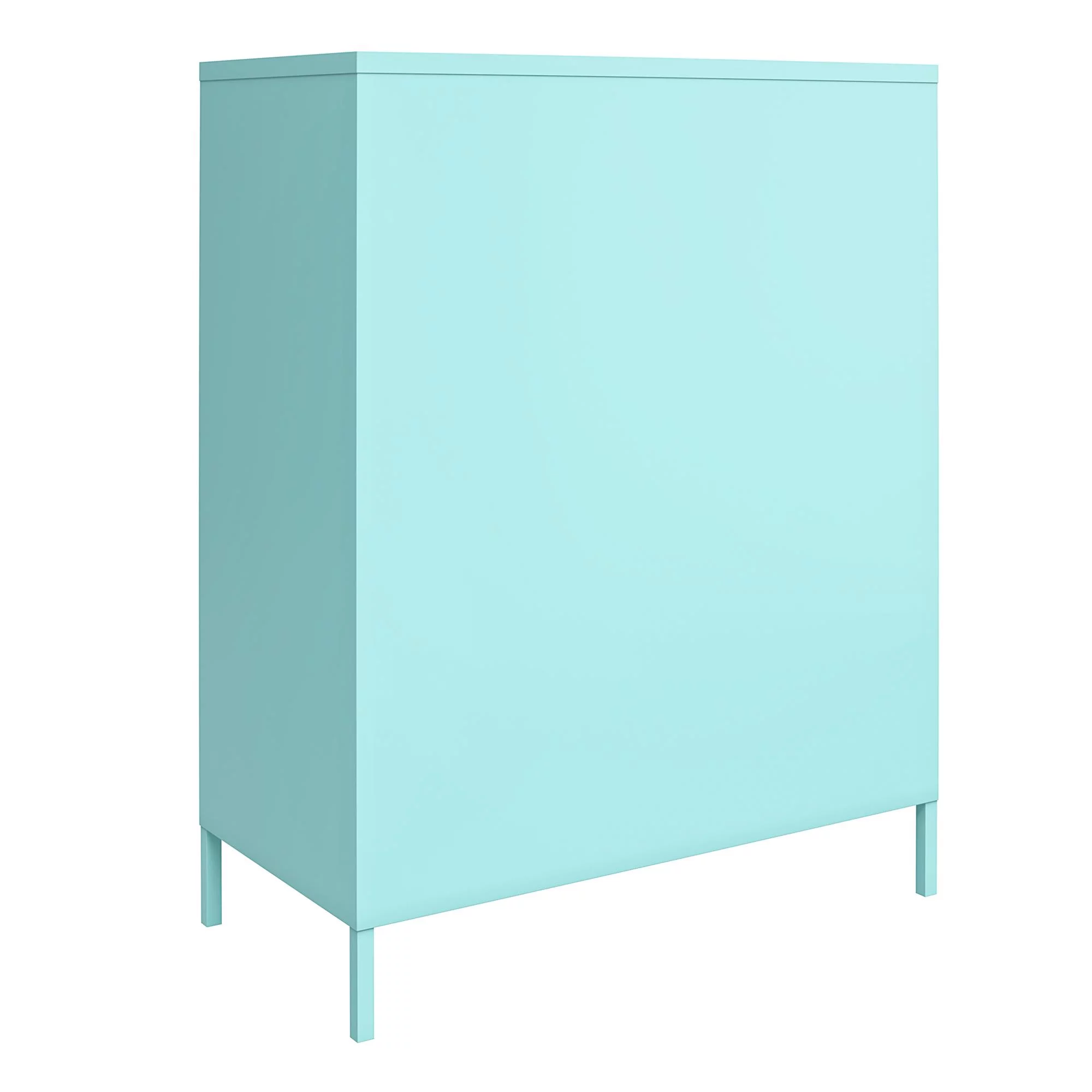 Novogratz Cache 2 Door Metal Locker Style Storage Accent Cabinet, Mint