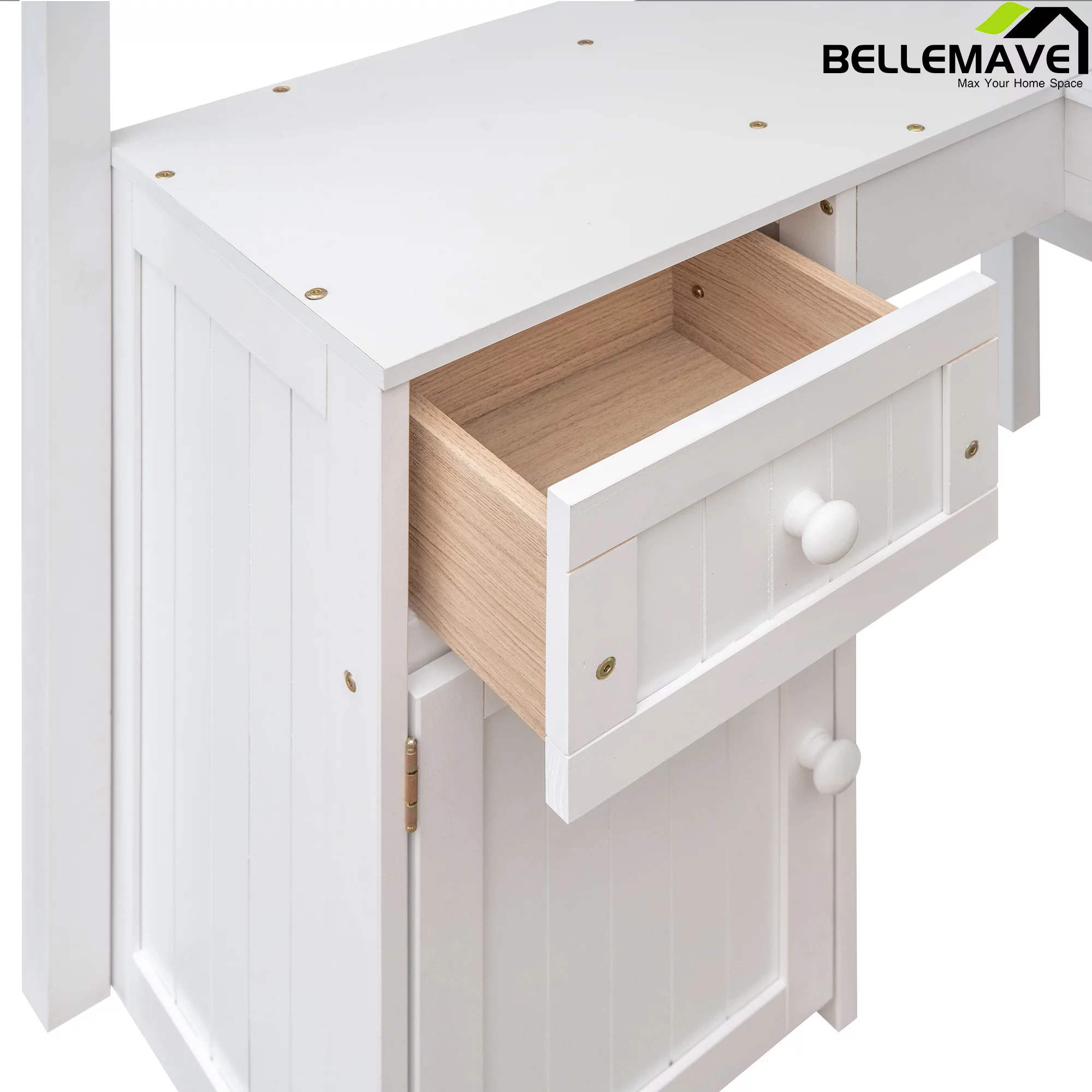 Bellemave Twin Size High Loft Bed with Desk and Drawers for Kids,Wooden Loft Bed Frame with Bookcase Shelves and Storage Cabinet for Kids,Teens,Adults,White