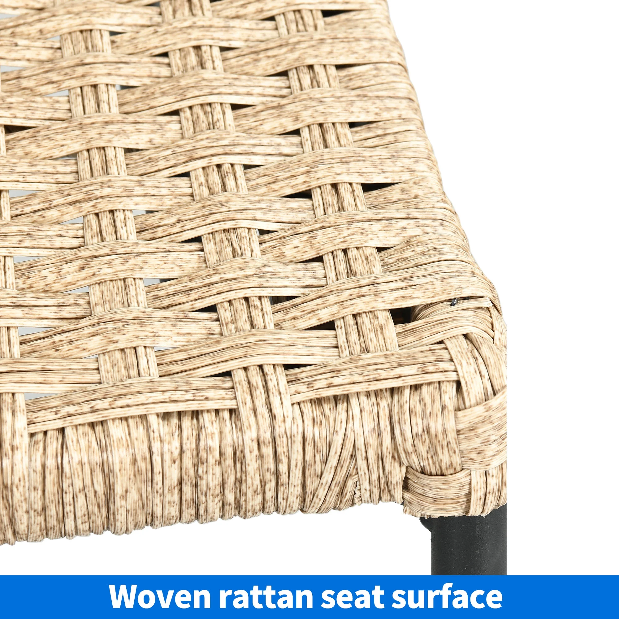 Dextrus Patio PE Rattan Chair Set of 6, Indoor Outdoor Dining Chair,Armchair Armrest Stackable for Garden,Backyard,Balcony - Brown & Yellow