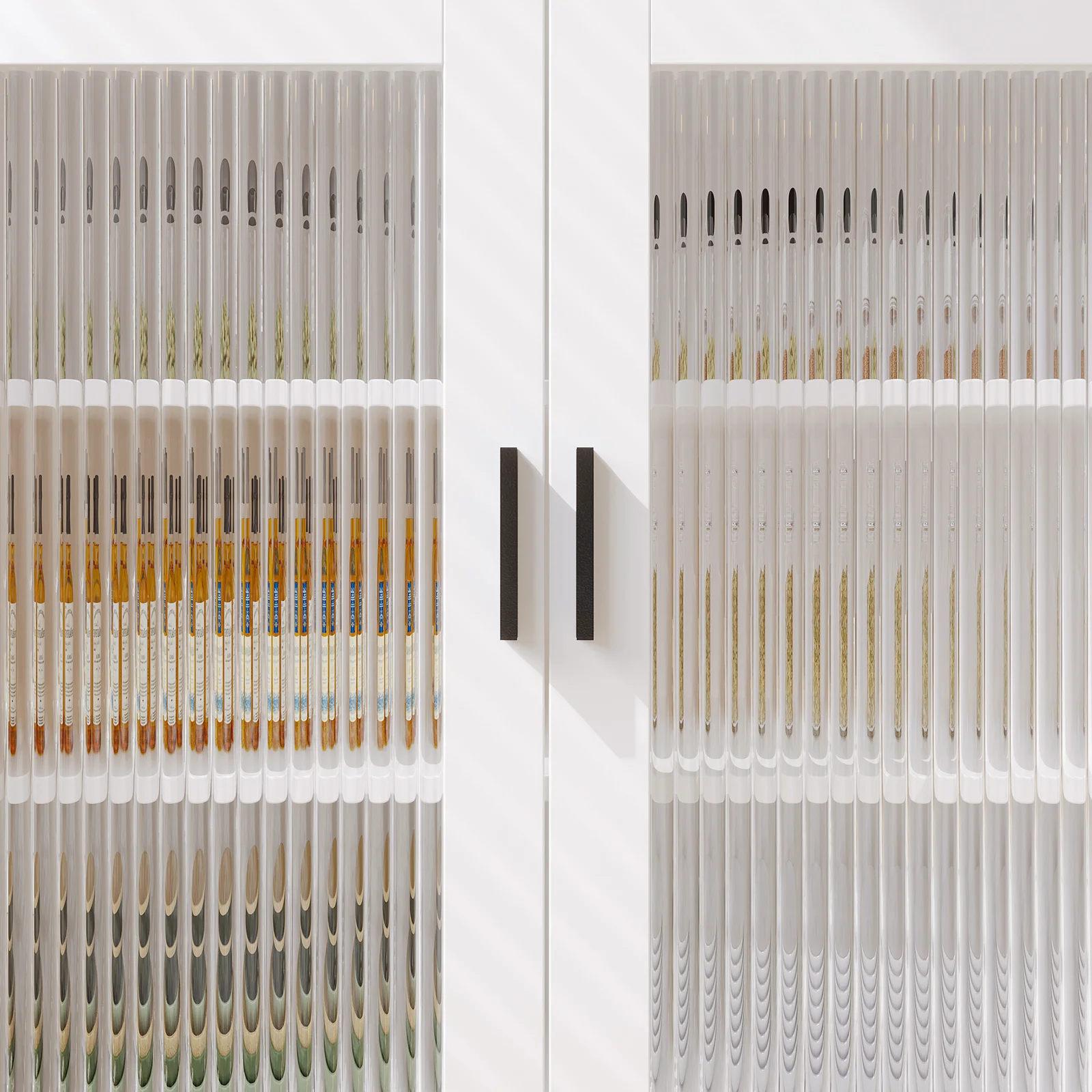 RichYa Kitchen Hutch Storage Cabinet, Freestanding Kitchen Pantry with Glass Doors and 3 Drawers for Dinning Room, Living Room, White