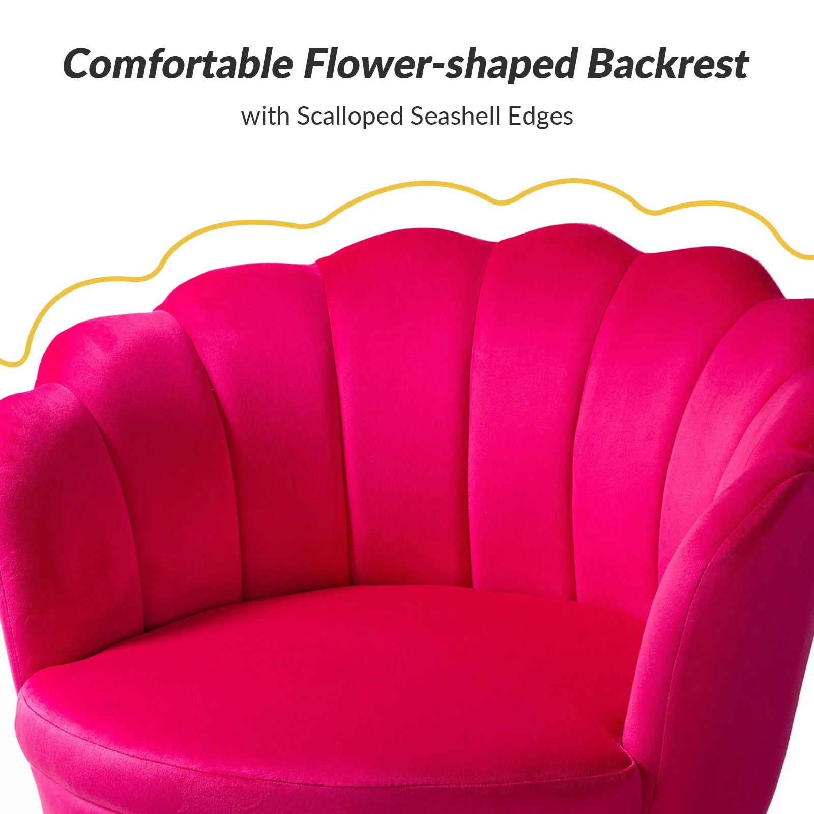 Seashell Upholstery Armchair Velvet Lounge Barrel Chair Gold Legs Home Living Room Bedroom