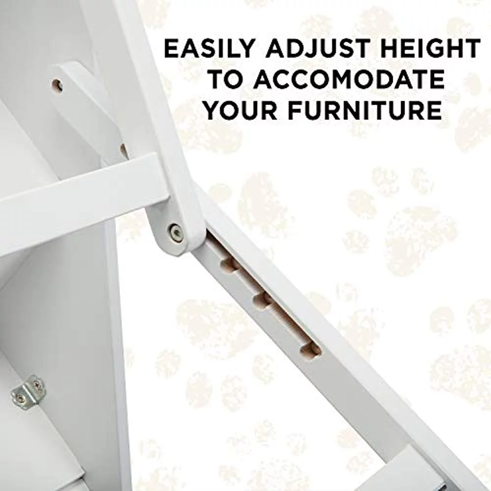 Arf Pets Wood Dog Stairs, High Beds Ramp Adjustment Wide Pet Steps, For Cat and Dogs