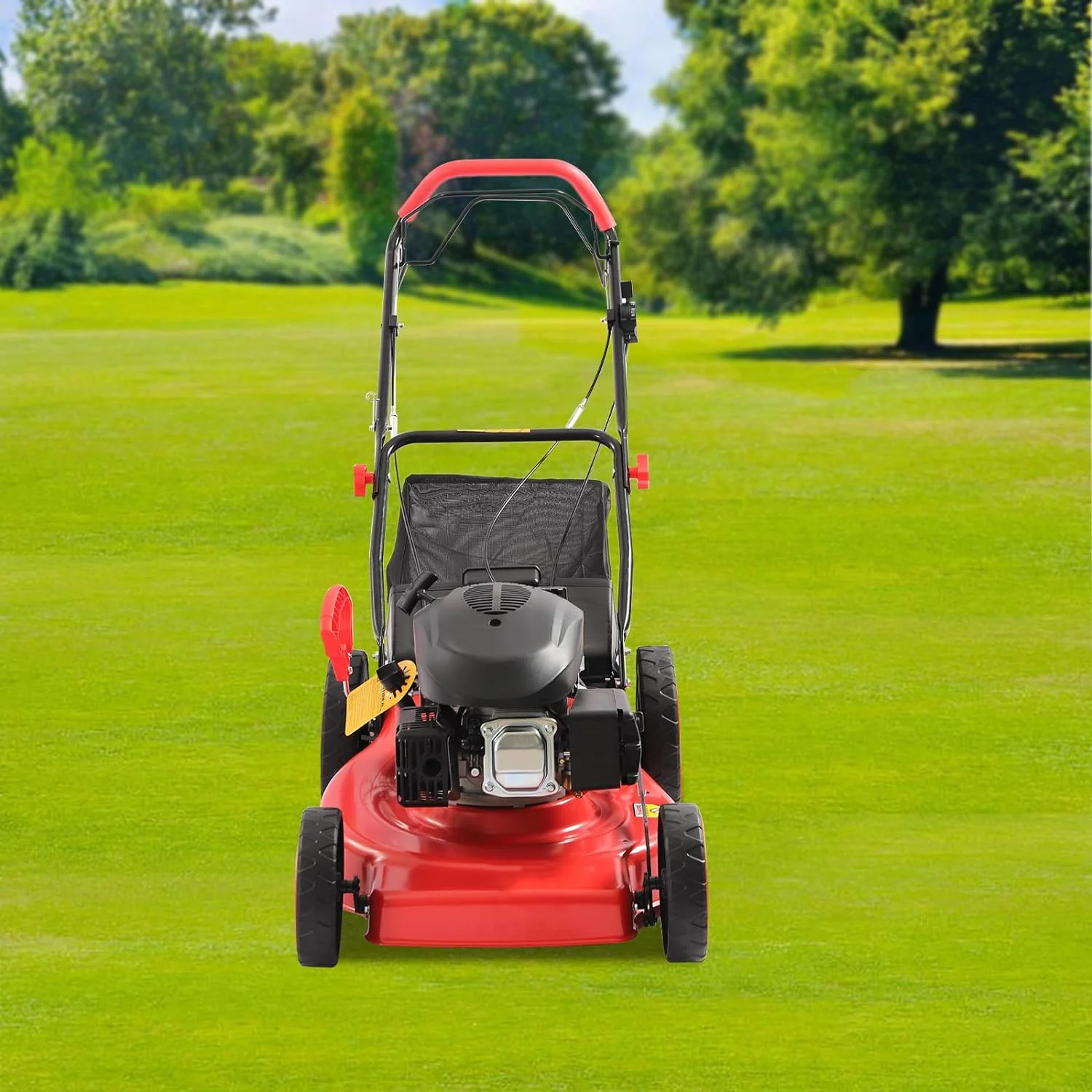 Gas Powered Lawn Mower  173CC Self-Propelled Gas Mower  3-in-1 Push Lawn Mower  20" Gas Lawn Mower with Bag  4-Stroke Single Cylinder Gasoline Engine  8 Adjustable Heights  for Lawn