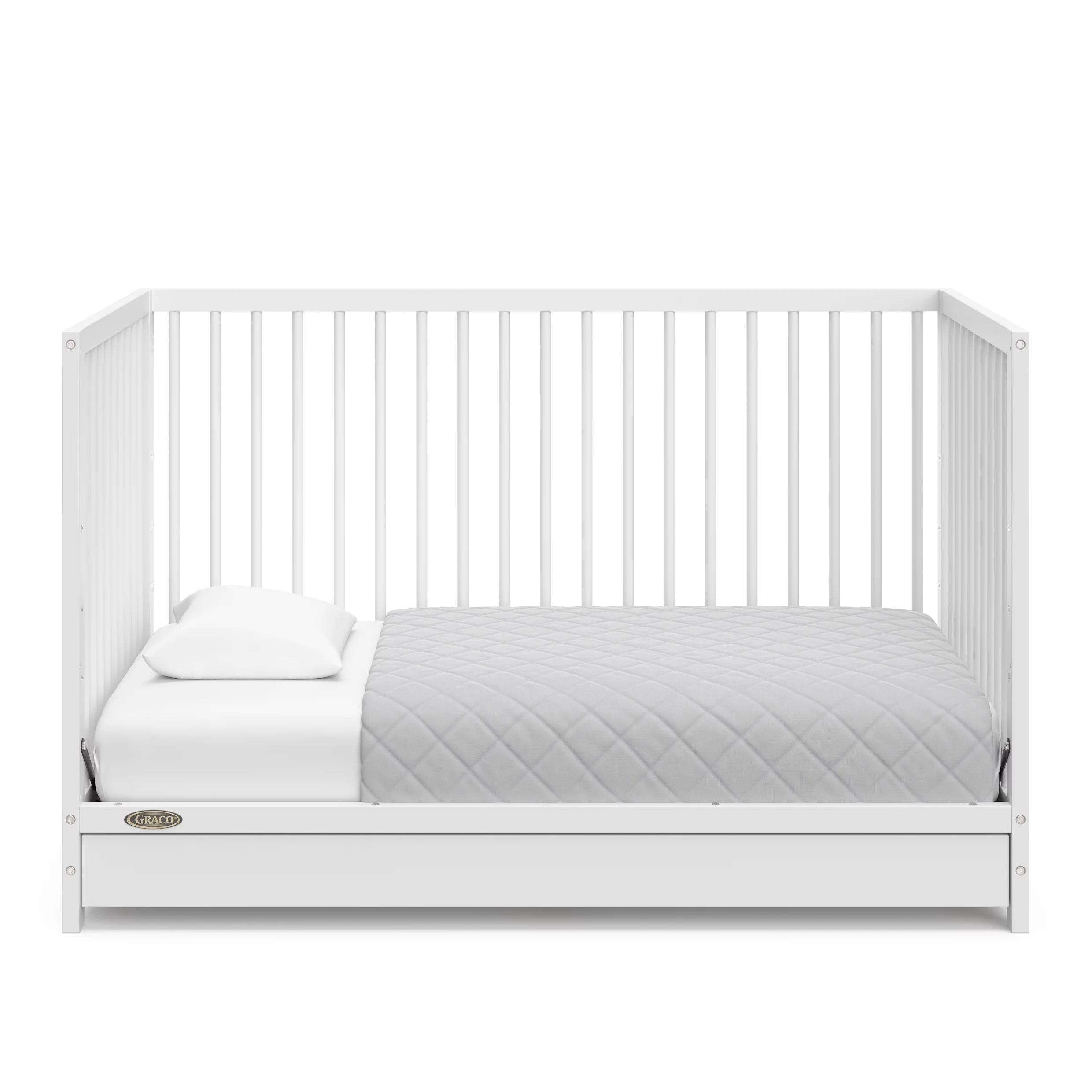 Graco Teddi 5-in-1 Convertible Baby Crib with Drawer, White
