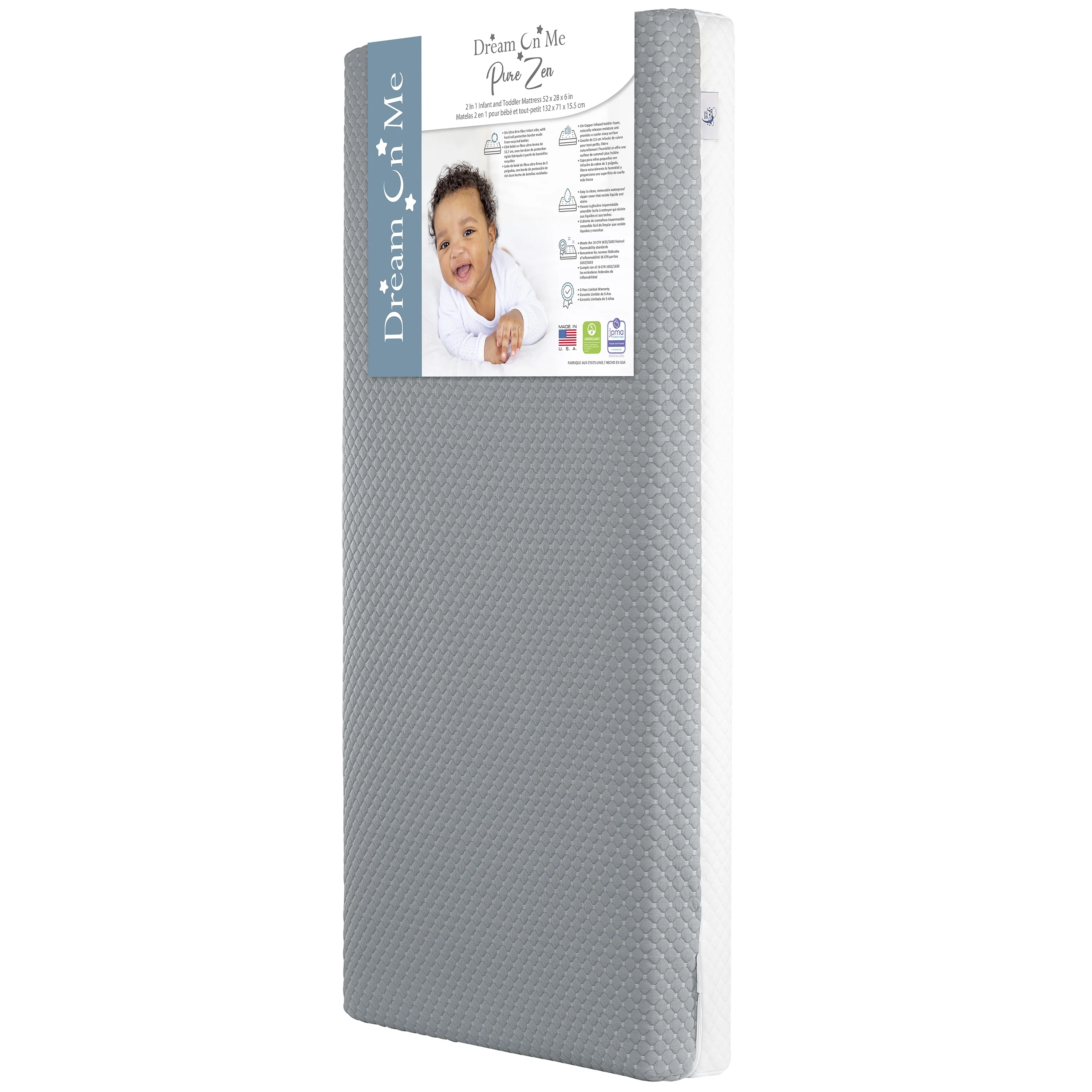 Evolur Nursery Essentials Bundle of Santa Fe 5-in-1 Convertible Crib, Santa Fe Double Dresser & Raleigh Basic Glider, with a Premium Dream On Me Crib Mattress