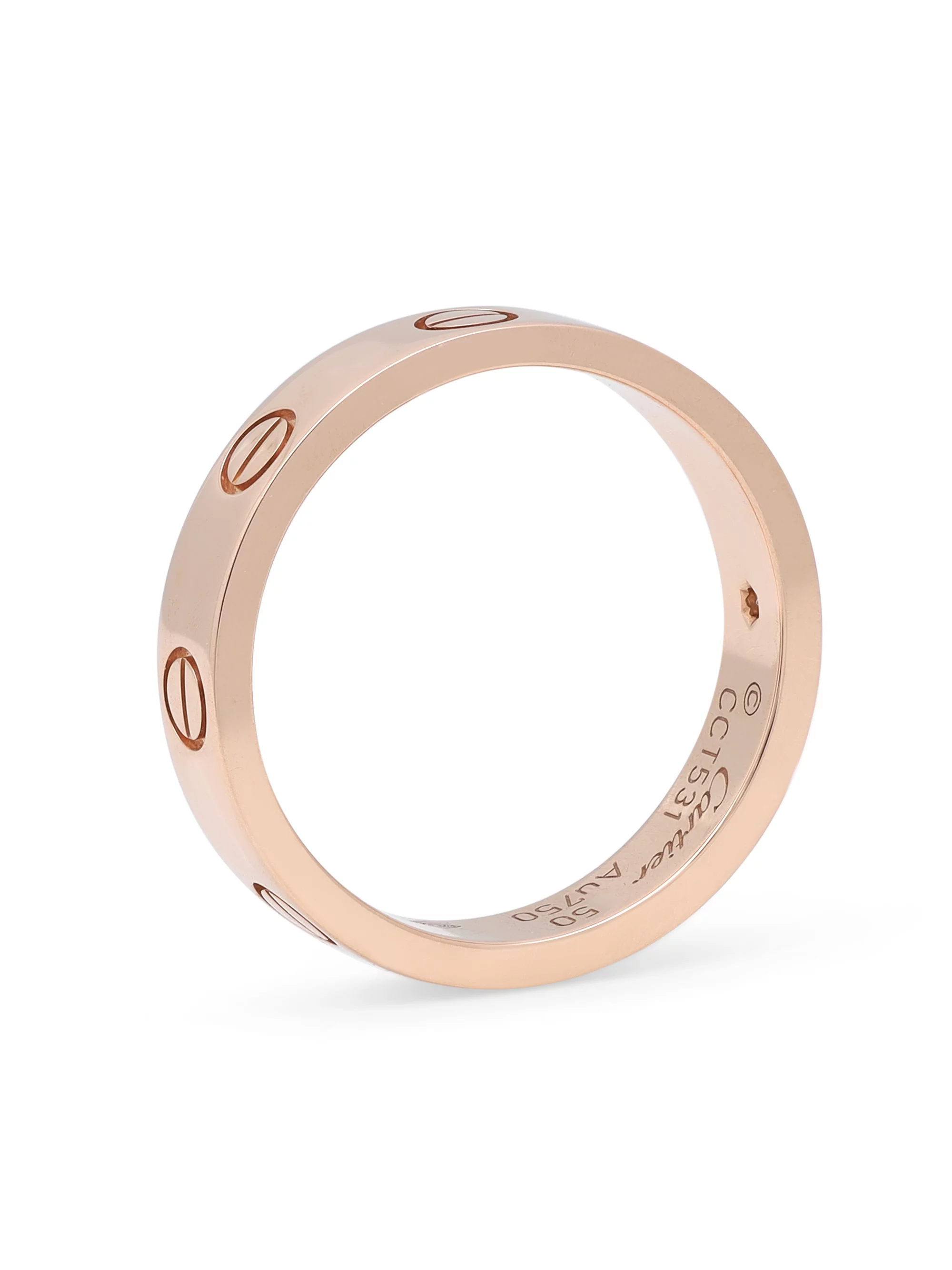 Cartier Love One Diamond Wedding Band Ring 18K Rose Gold Size 50 US 5.5