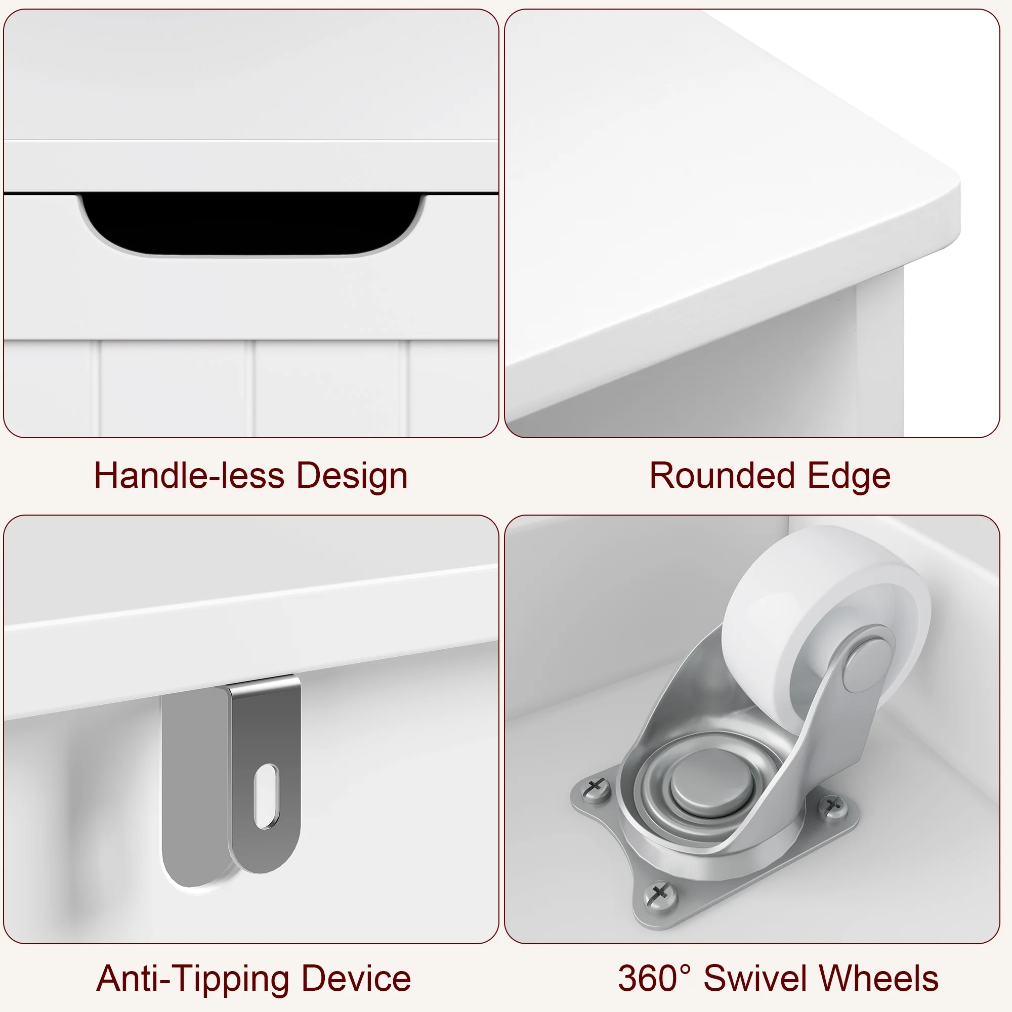 Homfa 7 Cube Toy Storage  Organizer, Kids Geometric Bookcase and Bookshelf with 4 Drawers, White