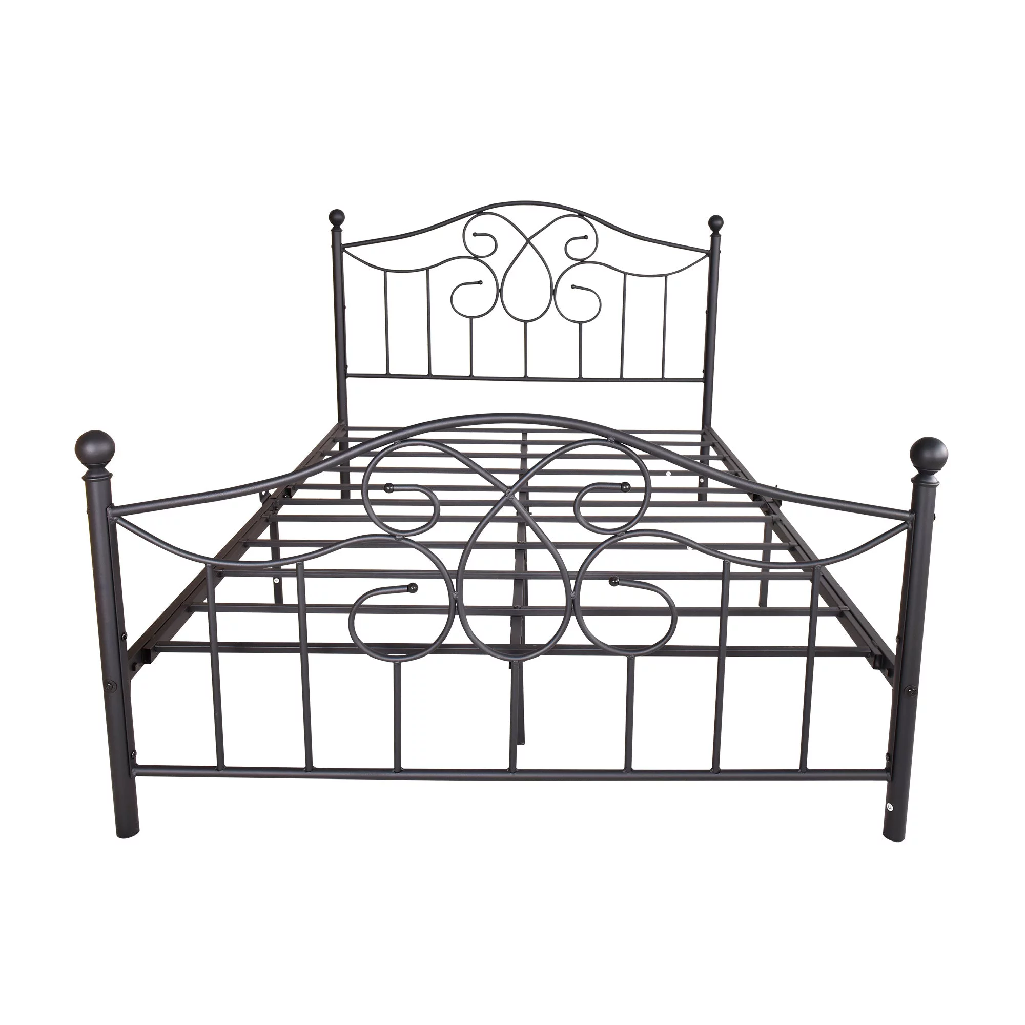 Full Size Metal bed frame , Solid Sturdy Steel Slat Support, No Box Spring Needed and Easy Assembly,Black