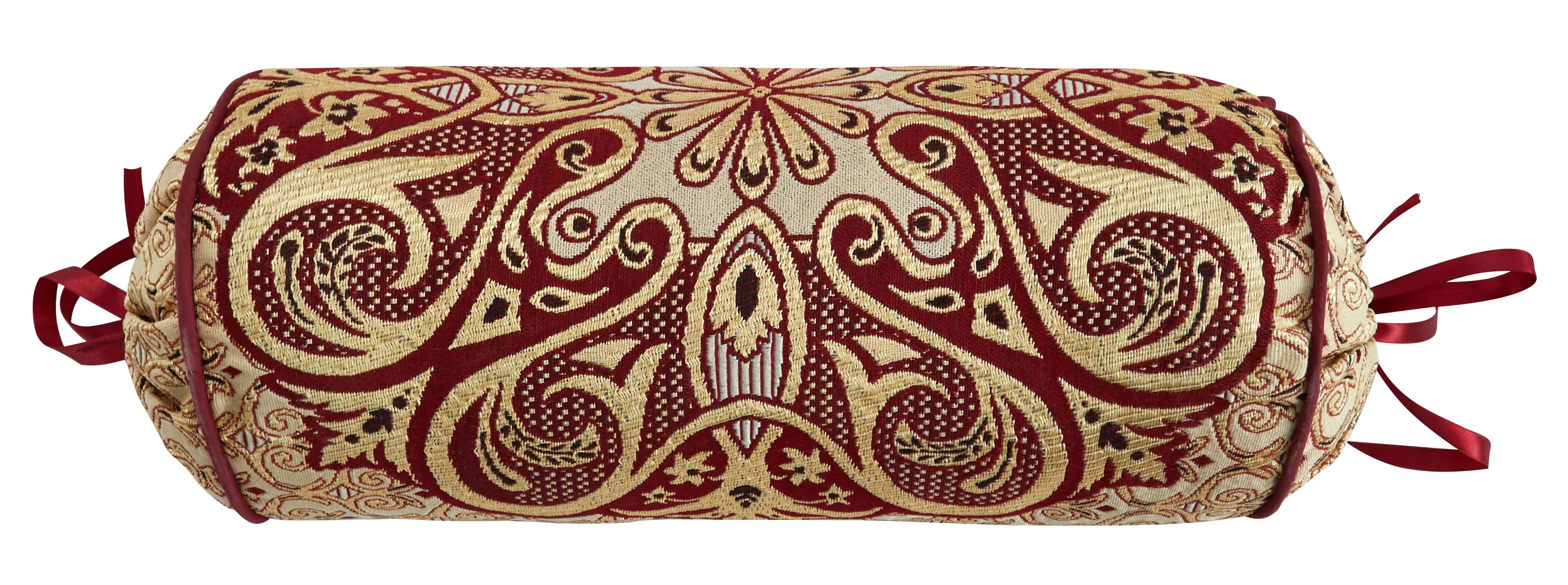 Lanco 7 Piece Comforter Sets, Burgundy Bedding Sets, Queen Size with Shams, Bed Skirt, Elegant