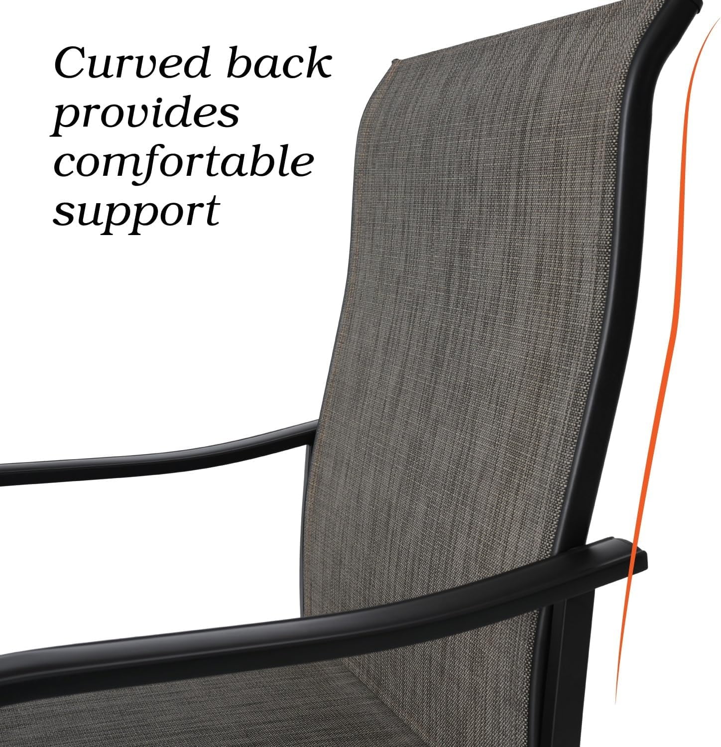 Patio Outdoor Dining Chairs Swivel Chairs, All Weather Breathable Textile Garden Furniture Chairs Set for Backyard, Set of 4 - Grey