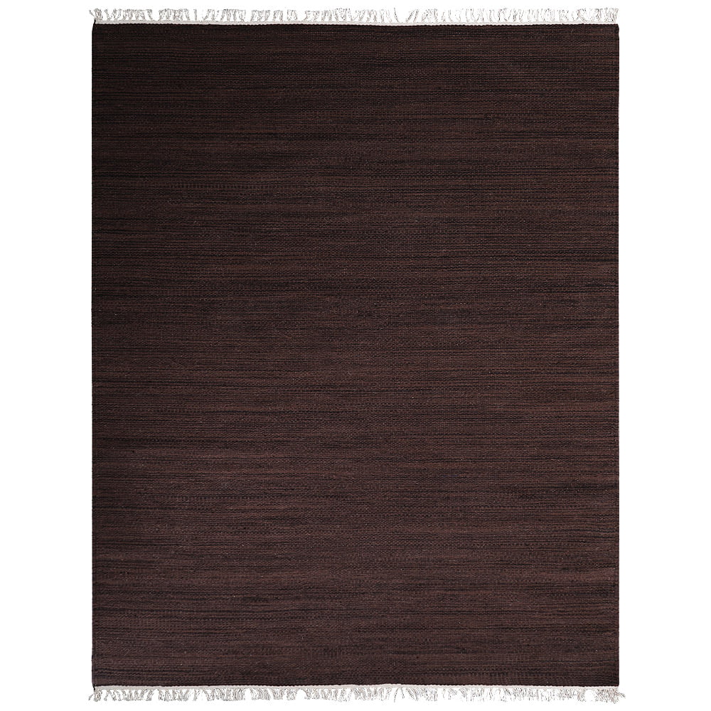 RUGSOTIC CARPETS HAND WOVEN FLAT WEAVE KILIM WOOL ECO-FRIENDLY AREA RUGS - 5'x8', Rectangle, Dark Brown , Plain Solid Design, Low Pile Handmade Area Rugs for Living Room, Bed Room (D00111)