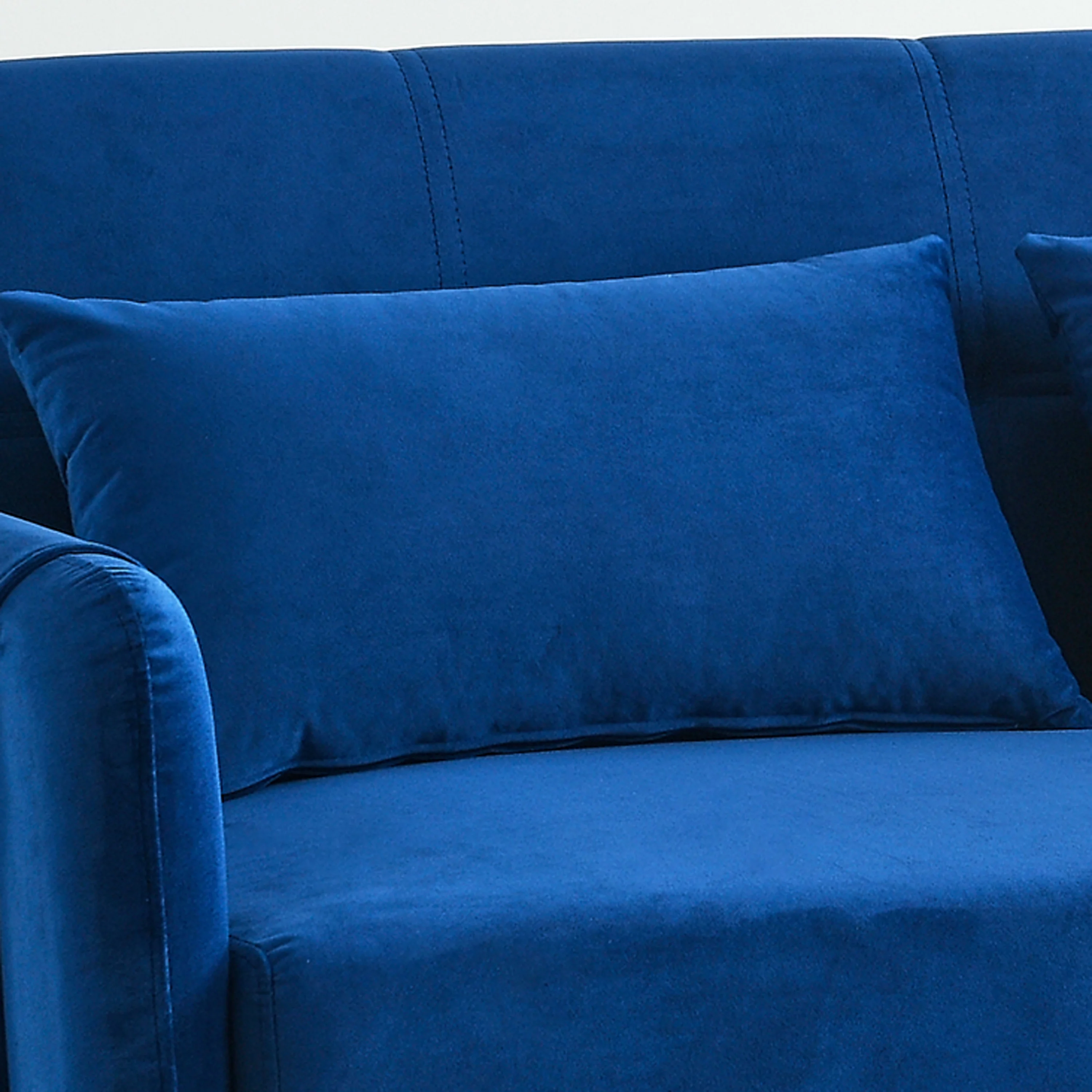 Modern Velvet Pull Out Convertible Sleeper Sofa Bed, Folding Loveseat Futon Couch with Adjustable Backrest Lumbar Pillows for Living Room Bedroom Office