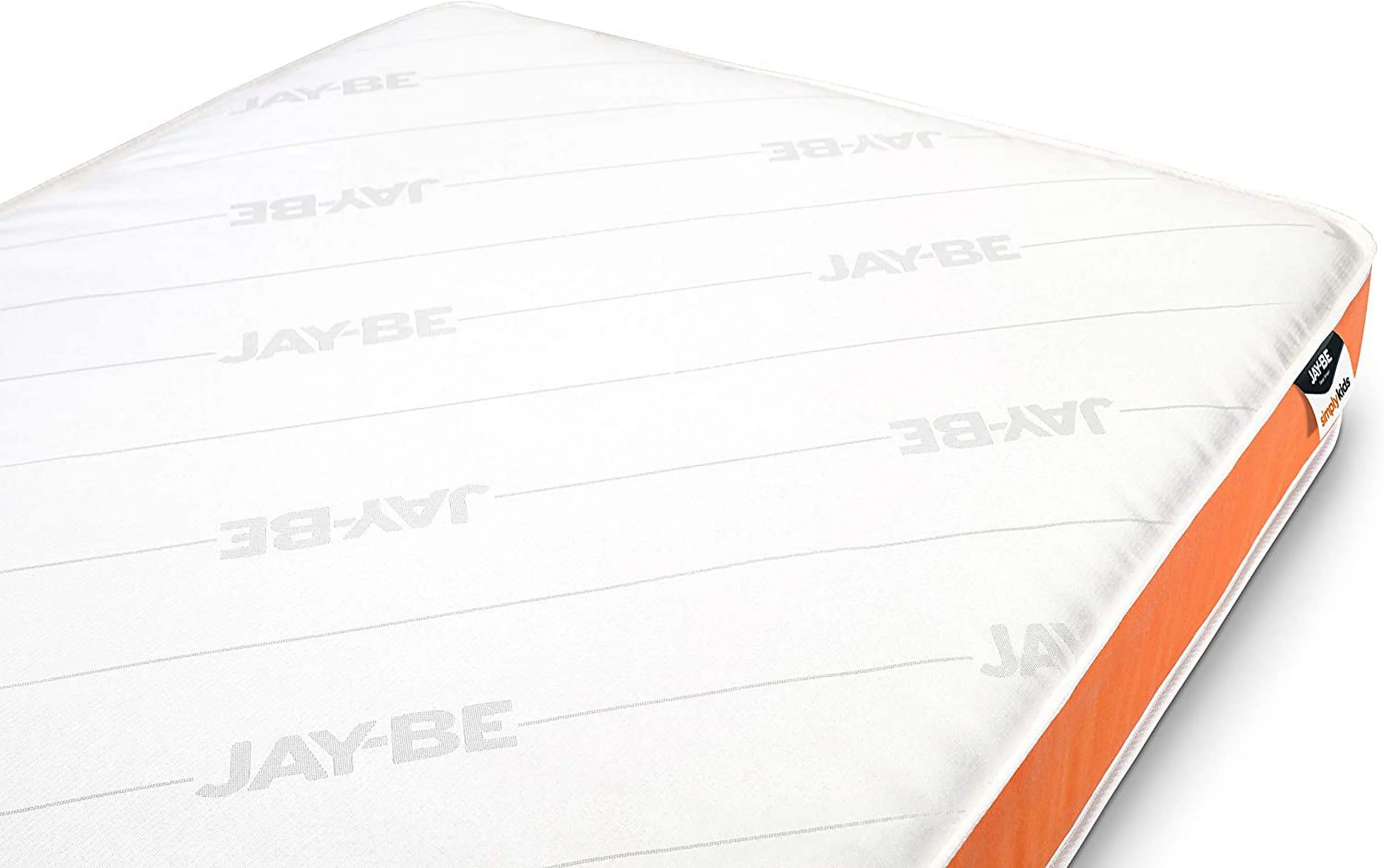 Mattress Simply Kids Sprung Mattress  Bed in a Box - Foam Free - Twin Single  White and Orange