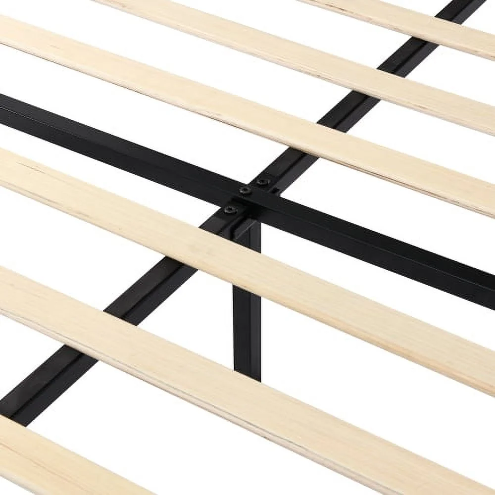 Light Grey Bed Frame With Adjustable Border Headboard Queen Size