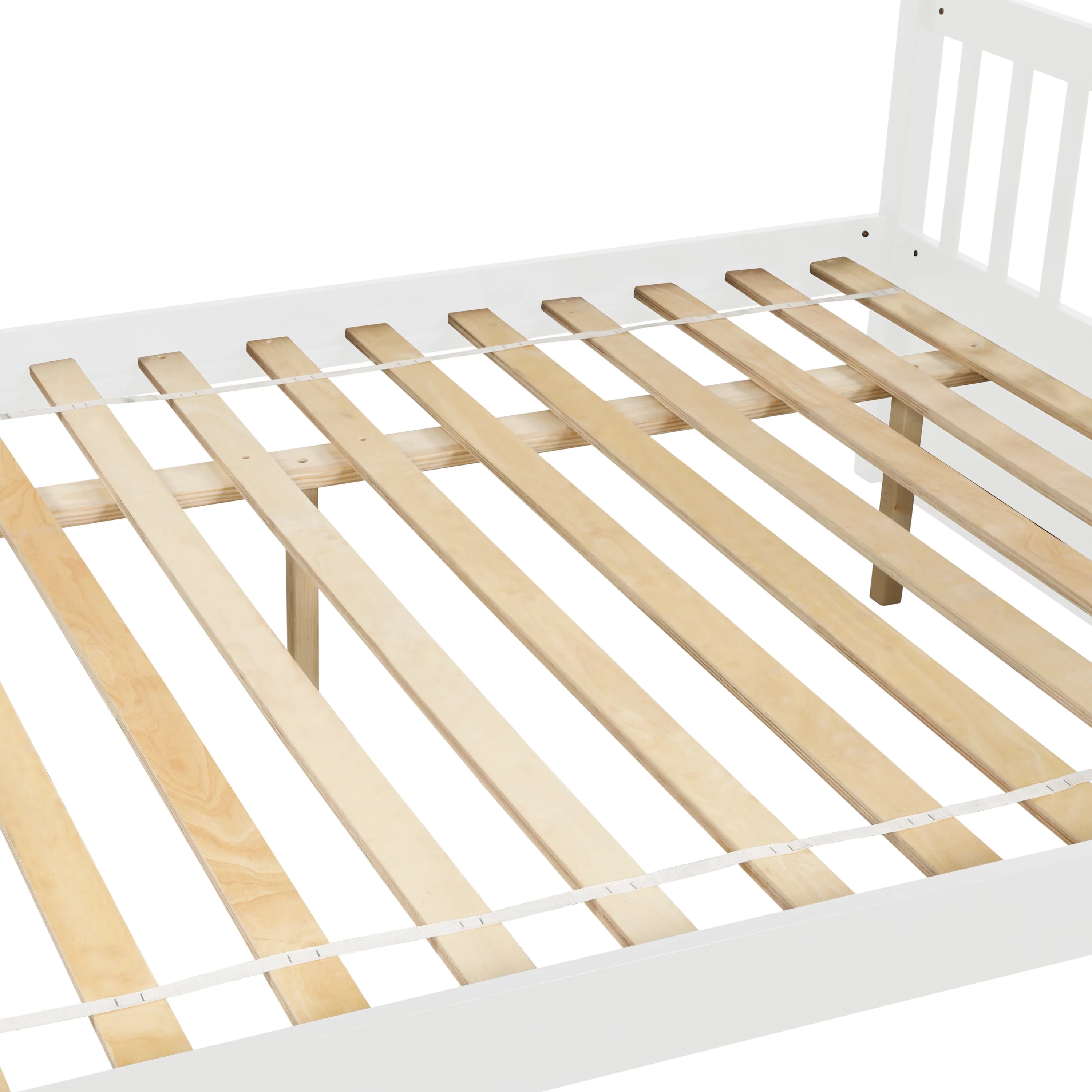 Bellemave Full Over Full Bunk Bed with Trundle,Wooden Trundle Bed Frame with Ladder,Convertible to 2 Platform Beds for Kids Teens Adults(White)