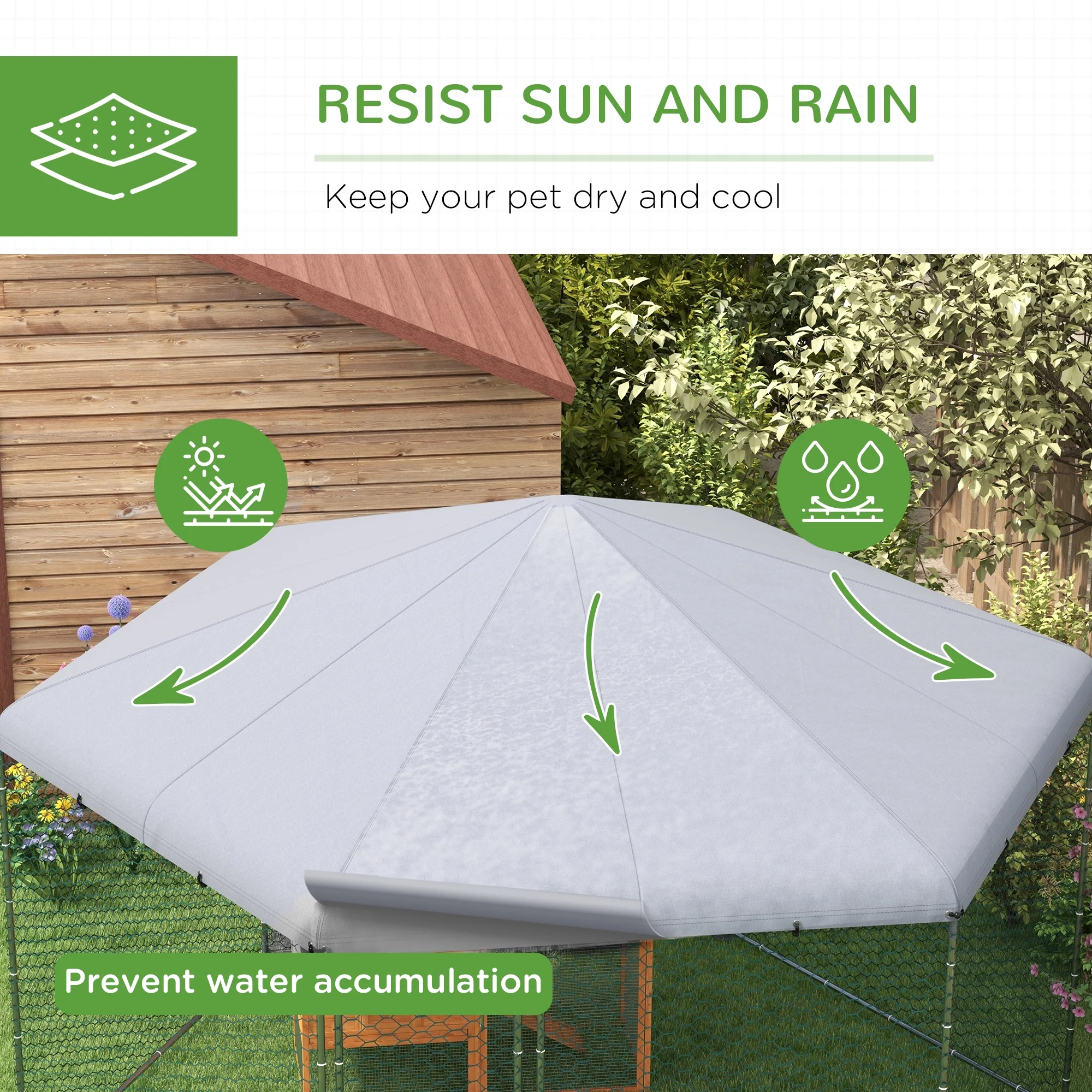 PawHut 13.1 ft x 11.4 ft Chicken Coop for 10-15 Chickens, Ducks, Rabbits