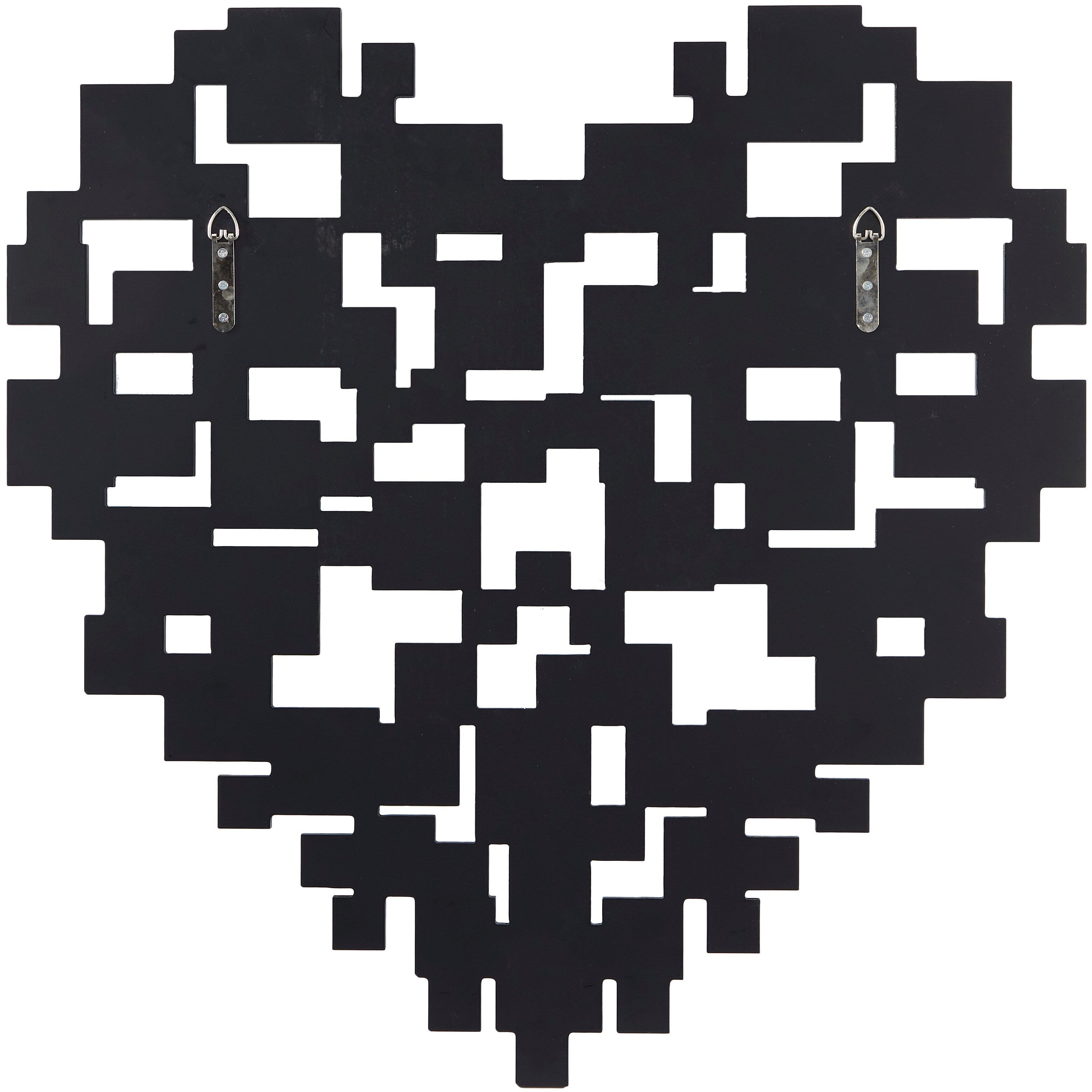 The Novogratz  Silver Glass Mosaic Heart Wall Mirror - 32