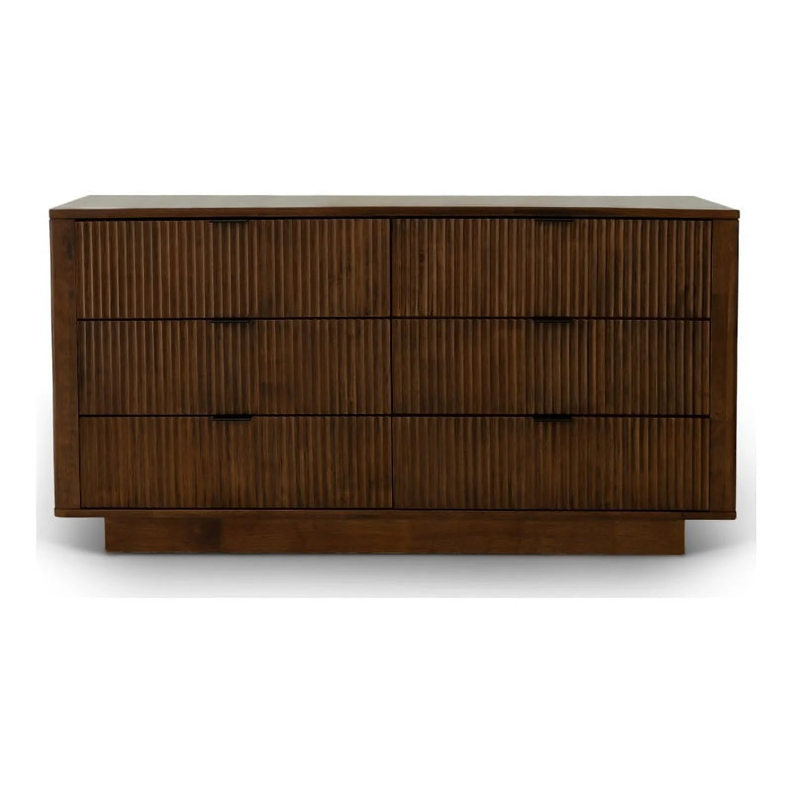 Carla Mid Century Modern Solid Wood Walnut Dresser with 6 Drawers
