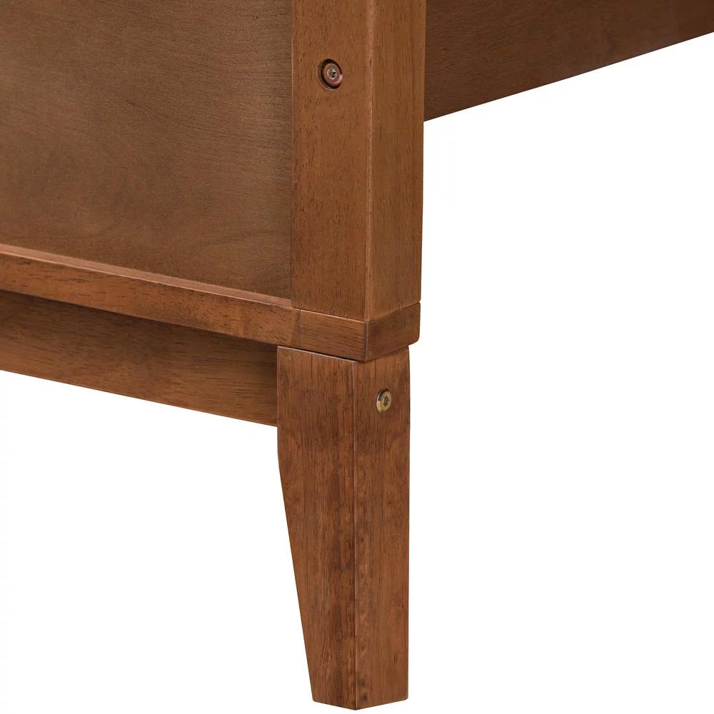 Baxton Studio Carver Ash Walnut Finished Wood Queen Size Platform Bed