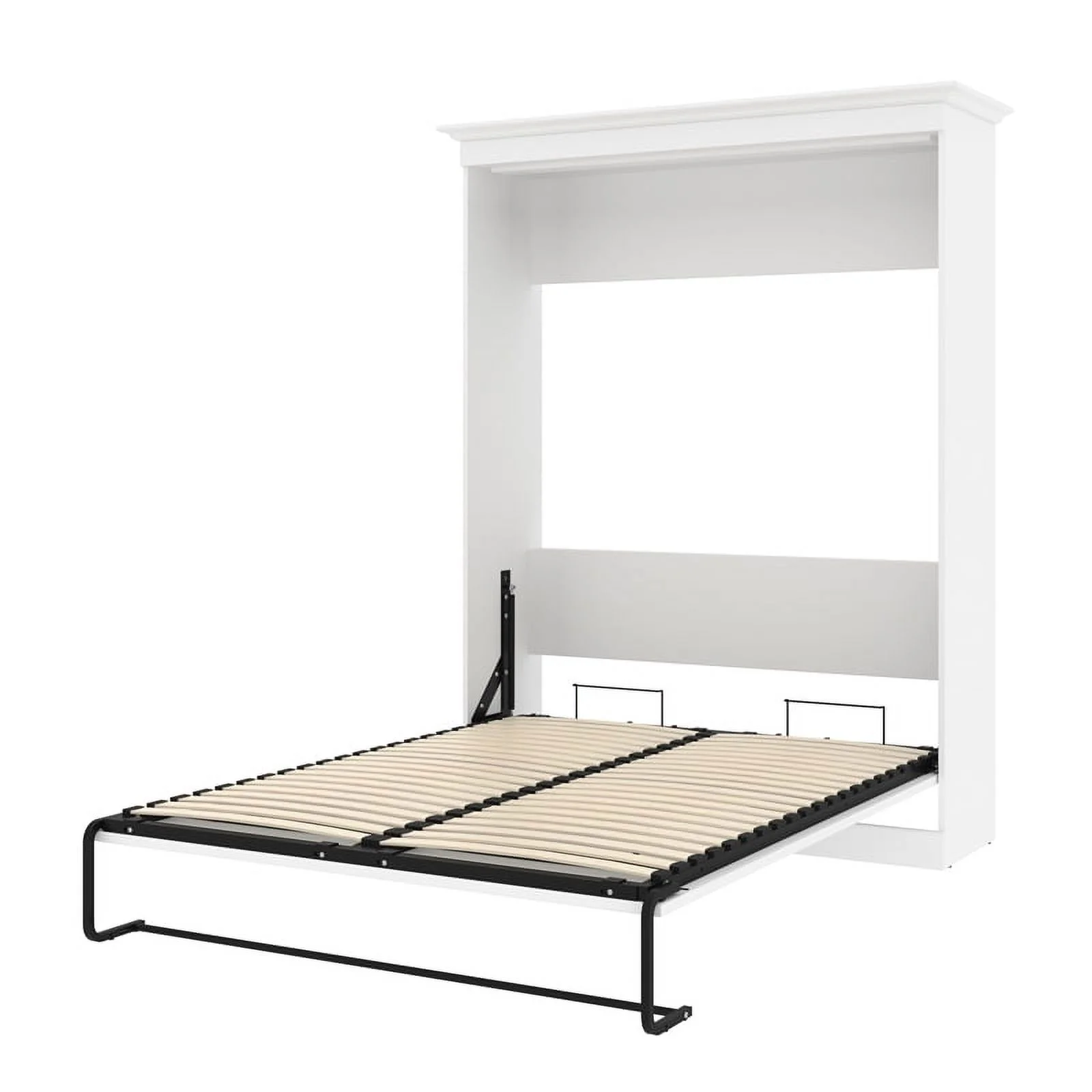 Atlin Designs Wood Queen Murphy Bed with Closet Organizers in Gray/White