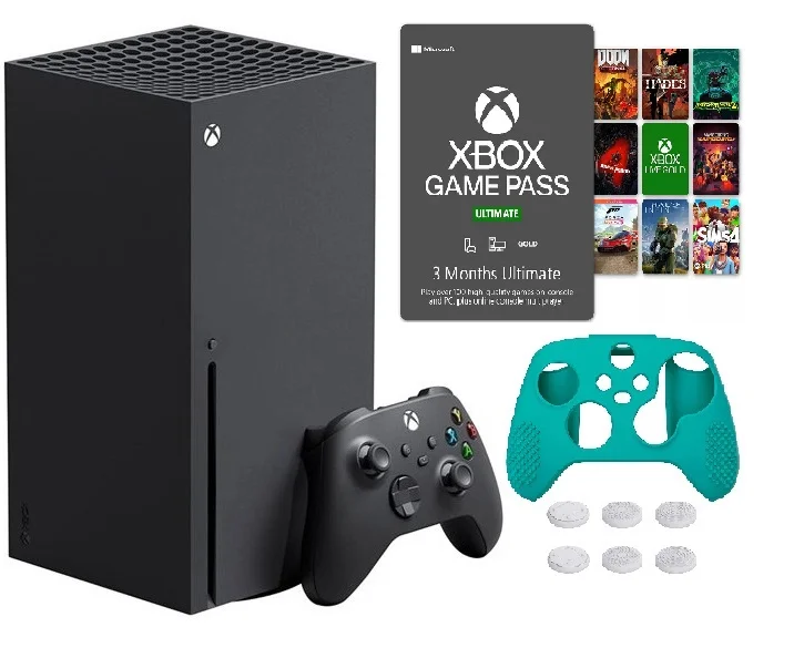 2022 Newest Xbox -Series -X- Gaming Console System- 1TB SSD Black X Version with Disc Drive W/ Xbox Game Pass 3 Month Ultimate Membership | Silicone Controller Cover Skin