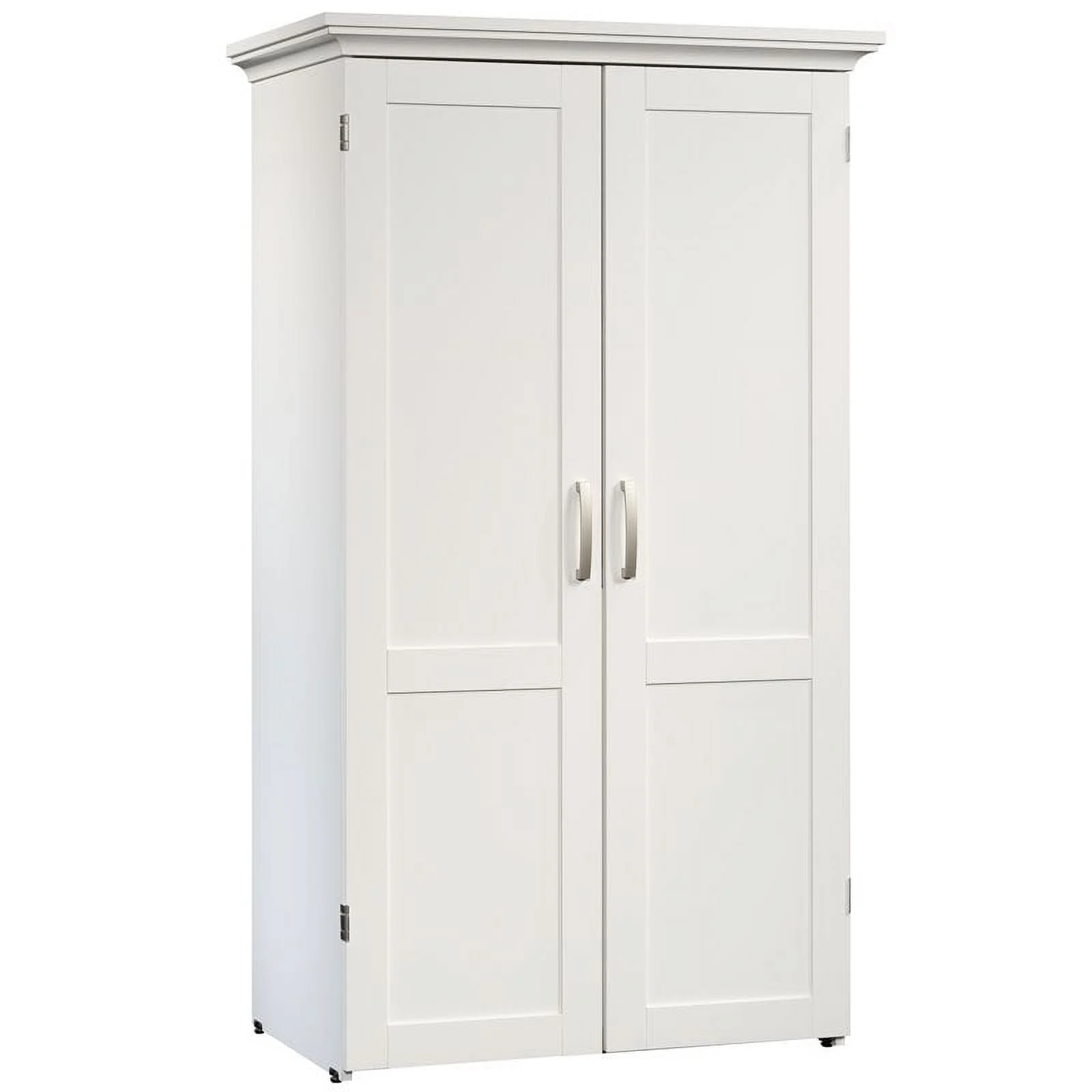 Pemberly Row Modern Engineered Wood Multi-Purpose Storage Craft Armoire in White