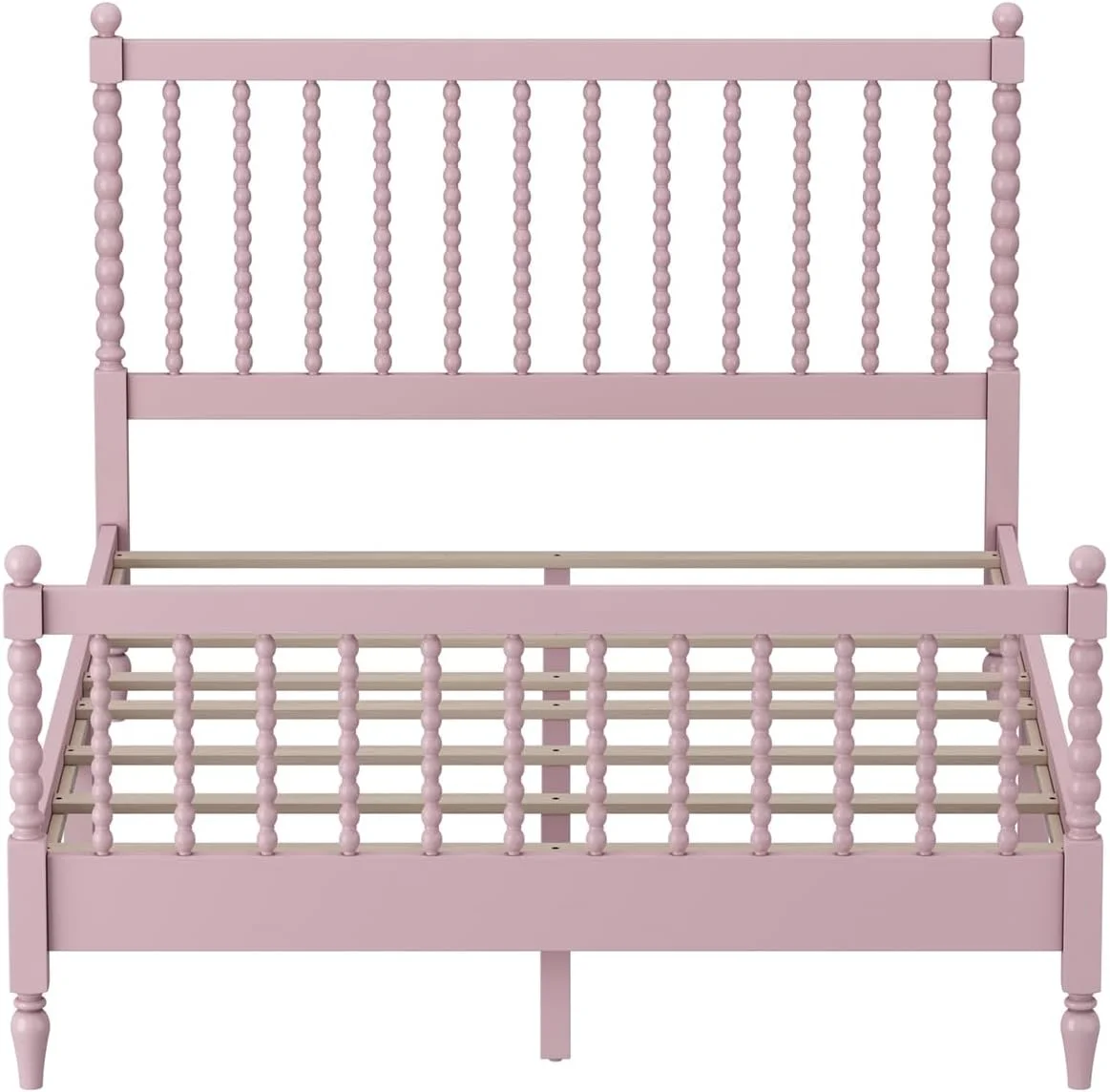 3Pcs Bedroom Set With 2 Nightstands, Full Size Bed Frame With Gourd Shaped Headboard And Footboard, Solid Wood Platform Bed, No Spring Box Required,