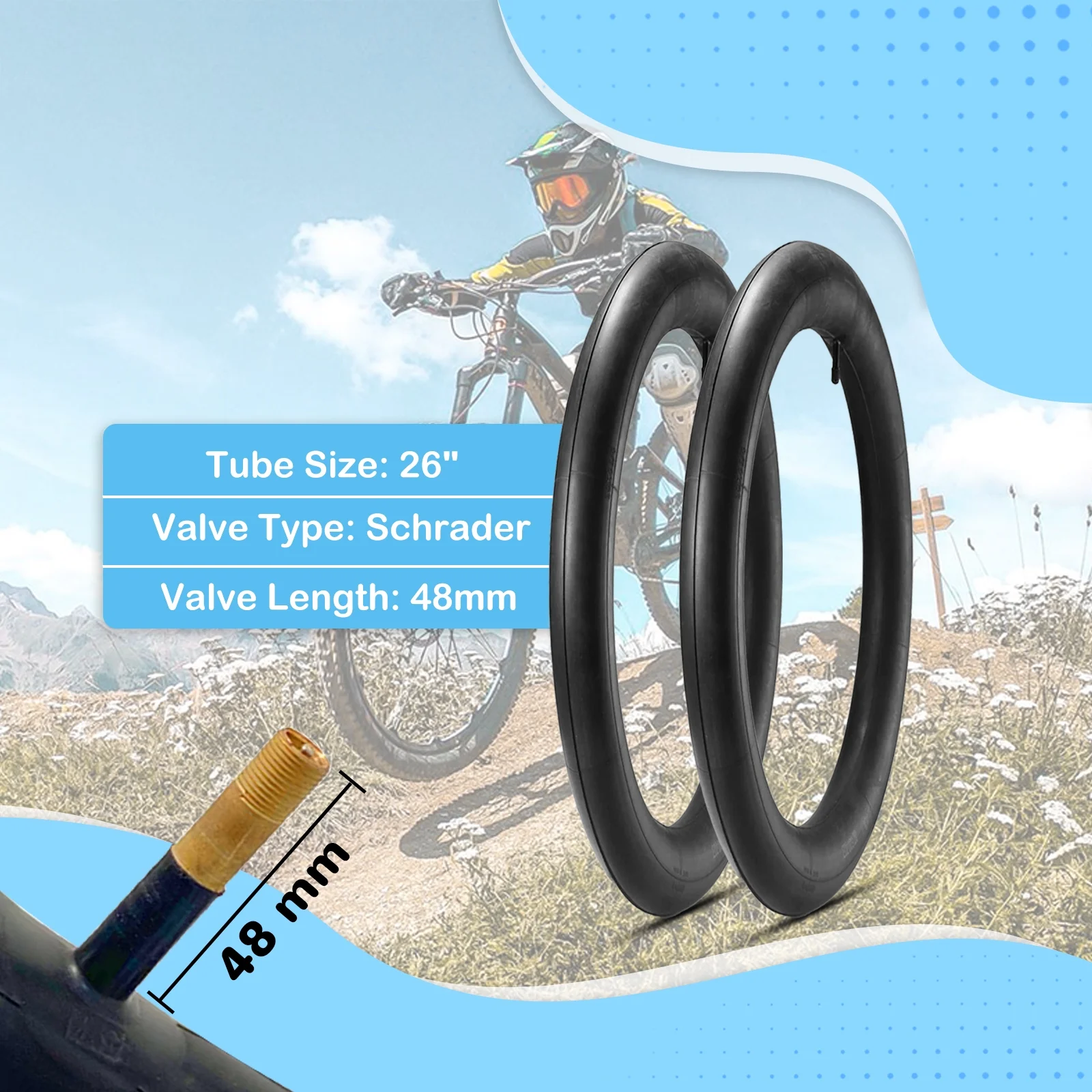 MOHEGIA Beach Cruiser Bike Tires Replacement Kit with 26 x 2.125 Inch Folding Bicycle Tires,Inner Tubes and Tire Levers (2 Packs)