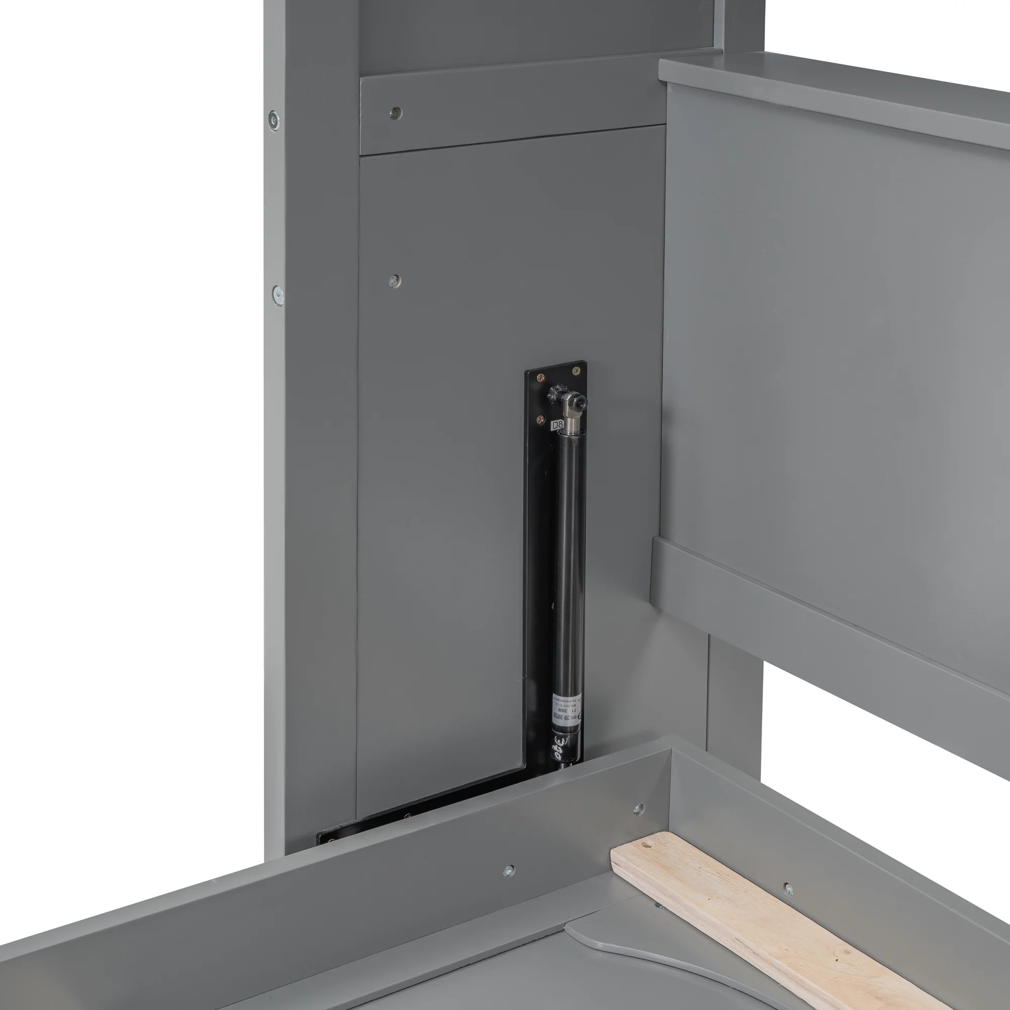 Bellemave Full Size Murphy Bed 68 Inch Wall Bed, Wood Space-Saving Foldable Cabinet Bed, Full Platform Bed Frame for Home Office Bedroom(Gray)