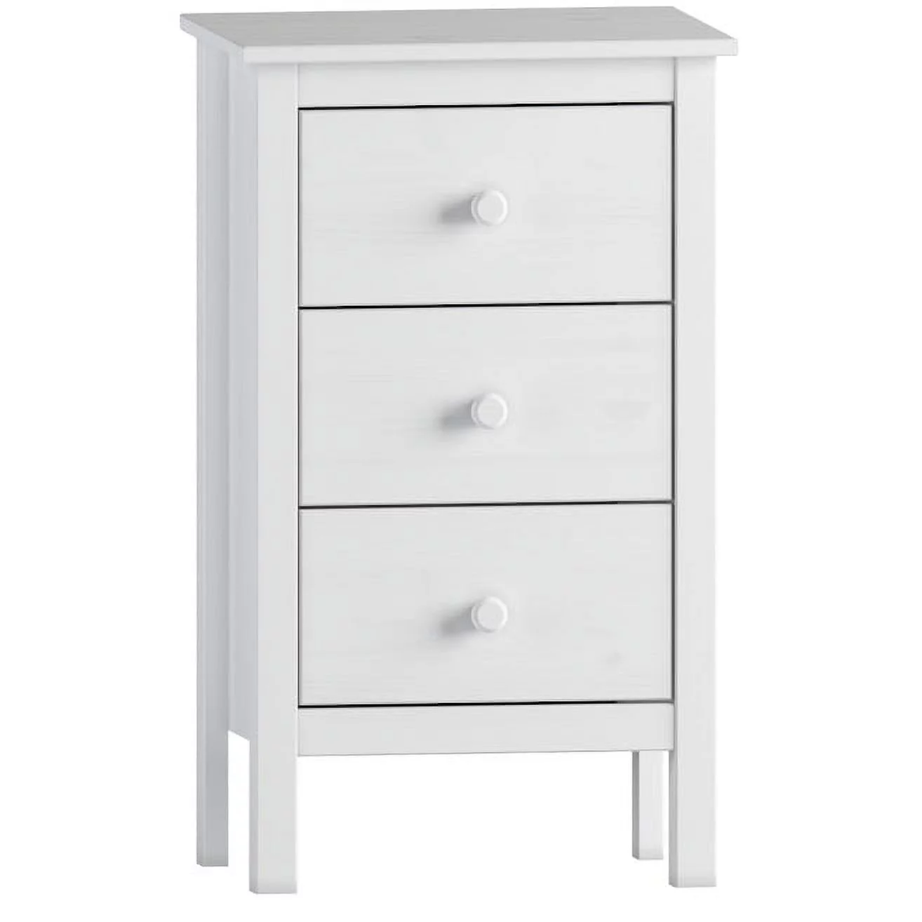 Extra Tall Nightstand for Bedroom with 3 Deep Storage Drawers White