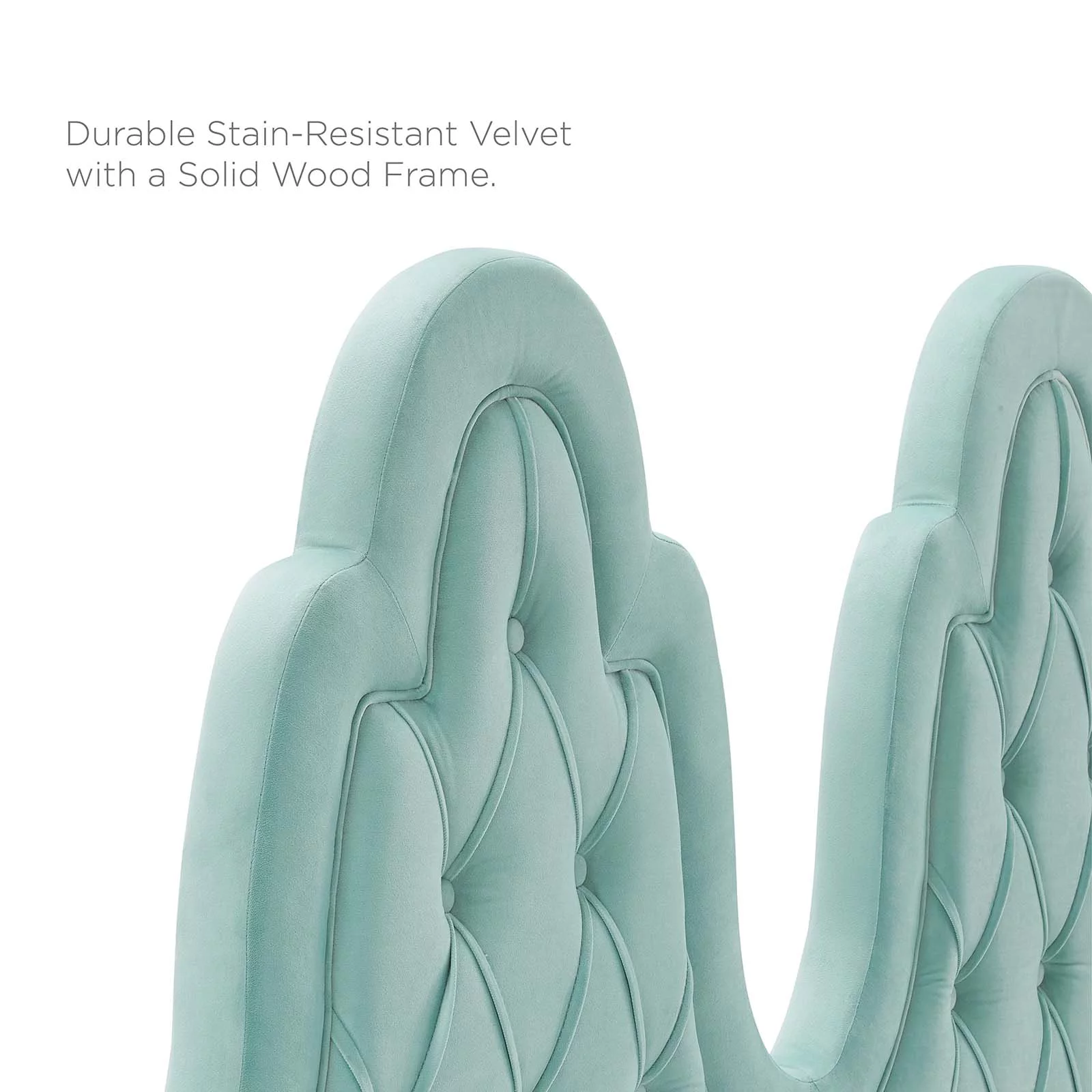 Modway Augustine Tufted Performance Velvet Full/Queen Headboard in Mint