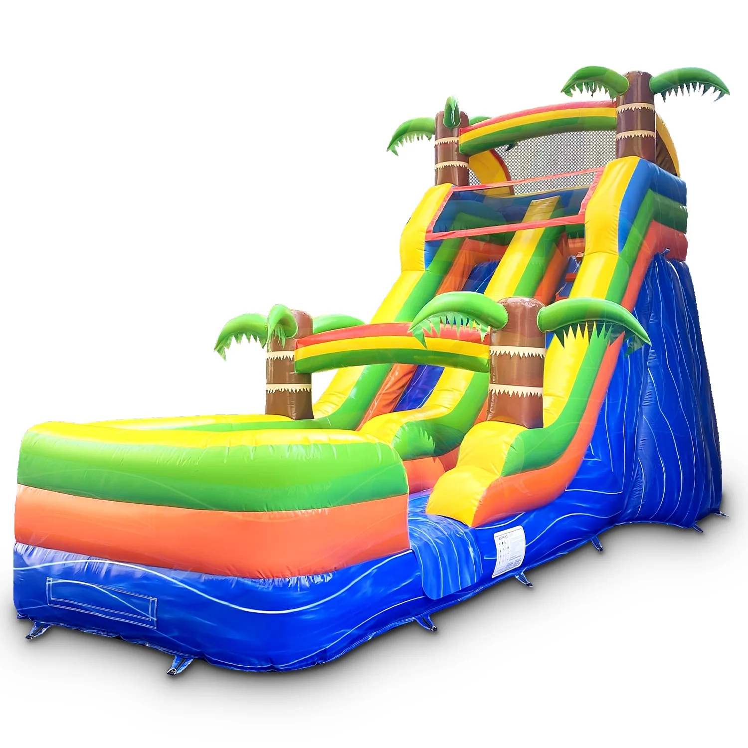GOOSH 16' x 26.2' Inflatable Water Slide with Air Blower, Blow Up Water Slides for Backyard Outdoor Fun, Large Water Slide-Climbing Wall, Slides & Splash Pool