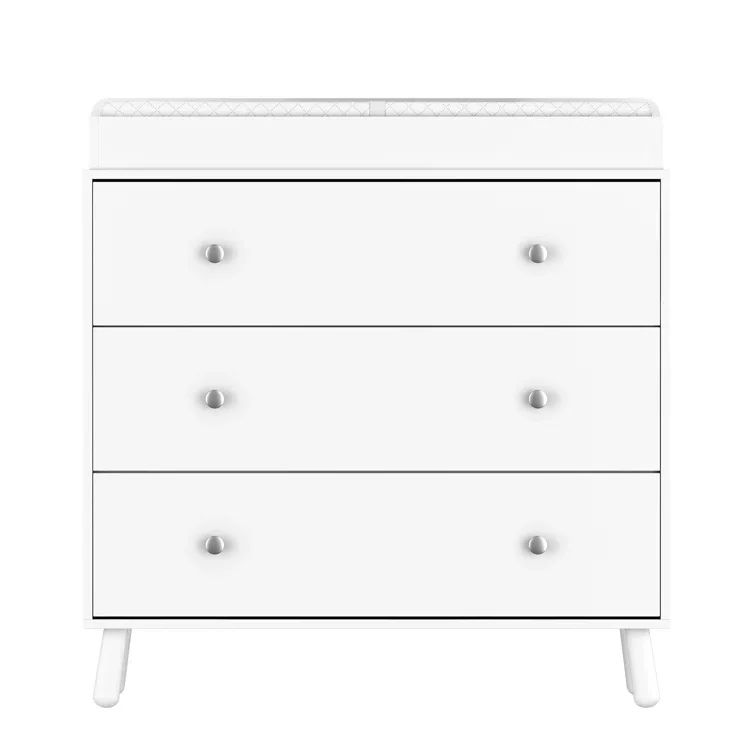 3 Drawer Changing Table and Storage Dresser with Open storage compartment and Removable Pad, Baby Changing Table for Kids rooms,White