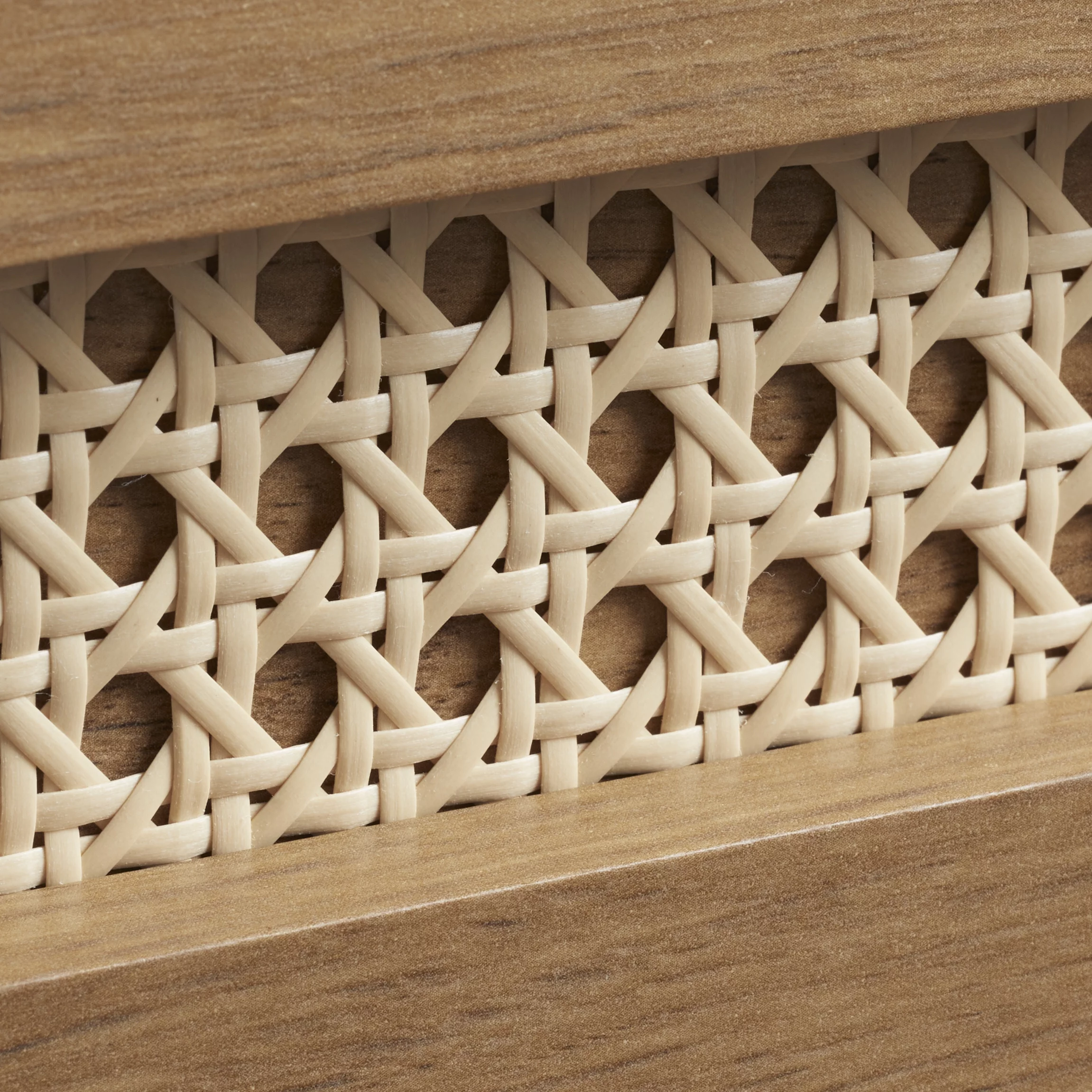 Better Homes & Gardens Springwood Caning Desk, Light Honey Finish