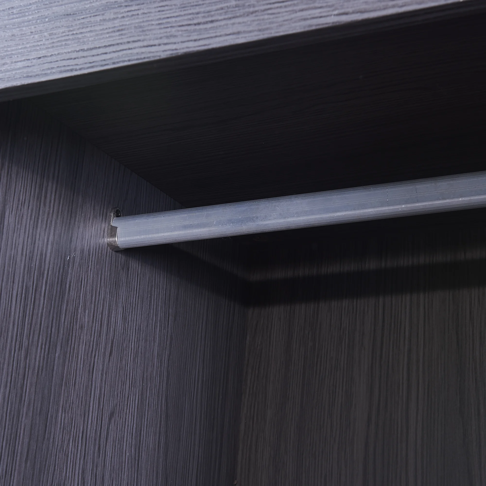 Euroco Wood Full Size Murphy Wall Bed with Wardrobe and Drawers for Living Room, Moveable Wardrobe and Drawers, Space-Saving & Easy Open and Close, Gray