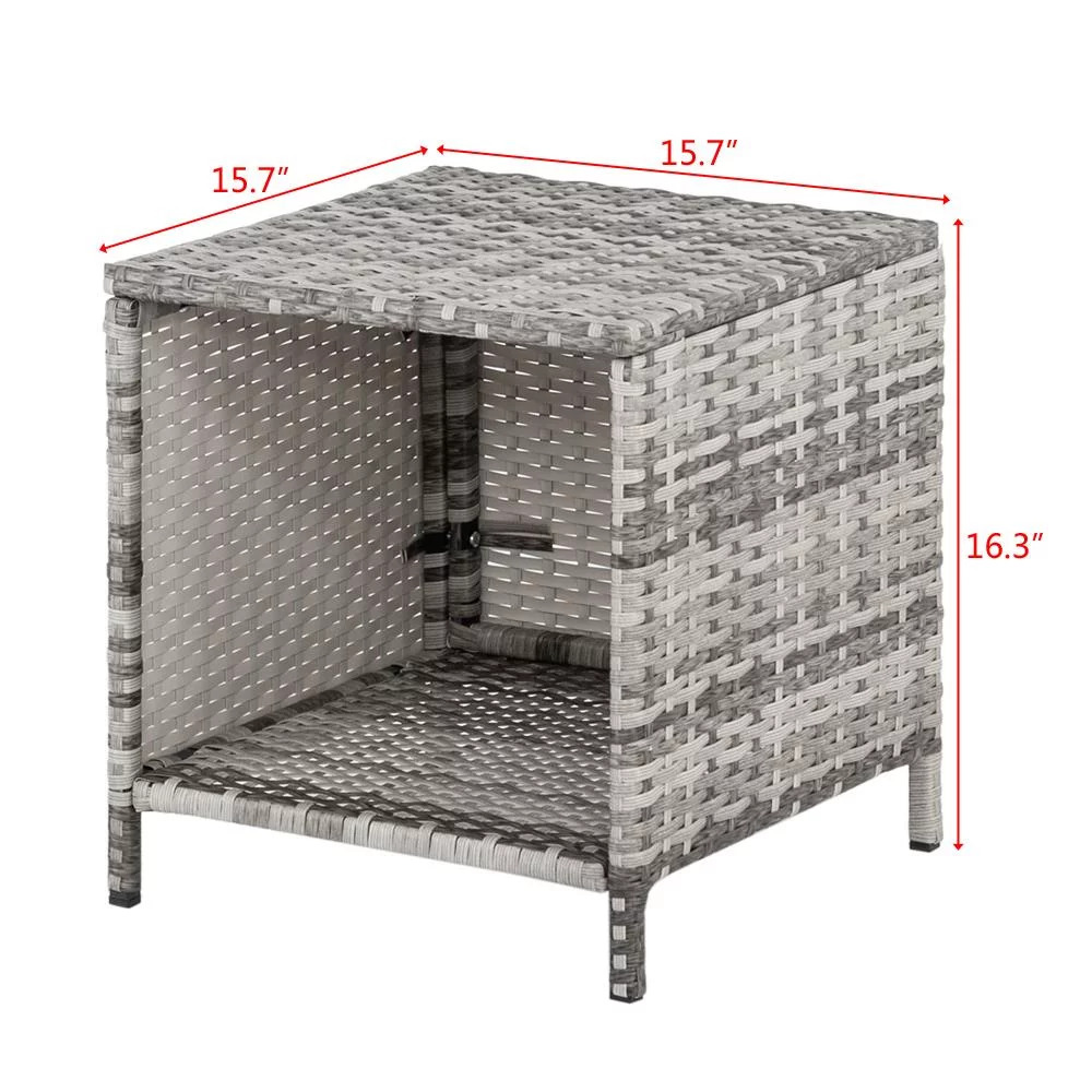 UBesGoo 5 pcs Patio Wicker Conversation Set Rattan Furniture Dining Set for Outdoor Graying Cane