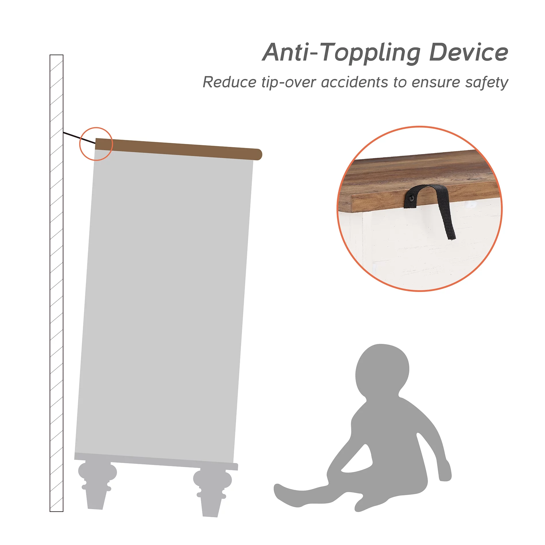 6 Drawer Dresser for Bedroom, White Kids Dressers Large Mid Century Modern Wooden Closet Storage Organizer for Living Room, Nursery, Hallway