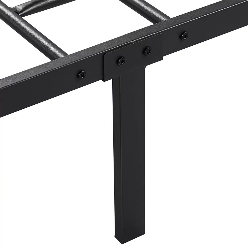Easyfashion Cloud-Inspired Design Metal Platform Bed,California King,Black