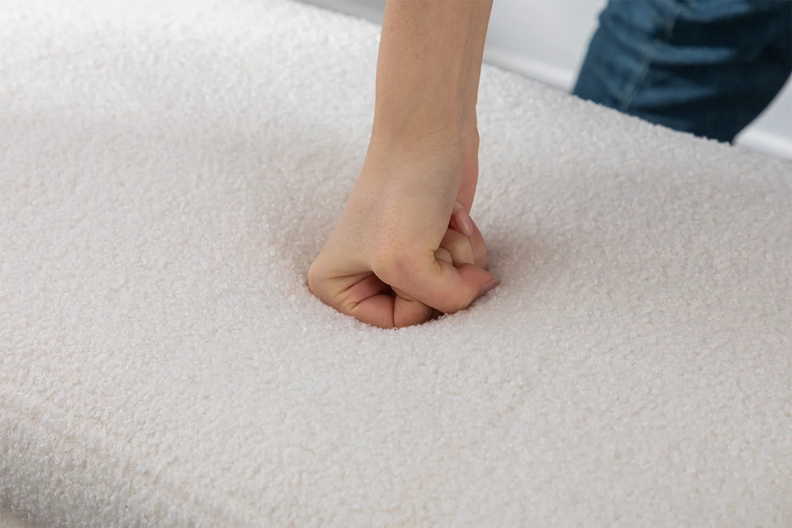 Guyou Storage Bench Sherpa End of Bed Ottoman Bench with Wooden Shoe Rack and Coffee Table, Modern Upholstered Long Seating Bench Entryway Bench for Hallway Foyer Living Room Bedroom, Beige