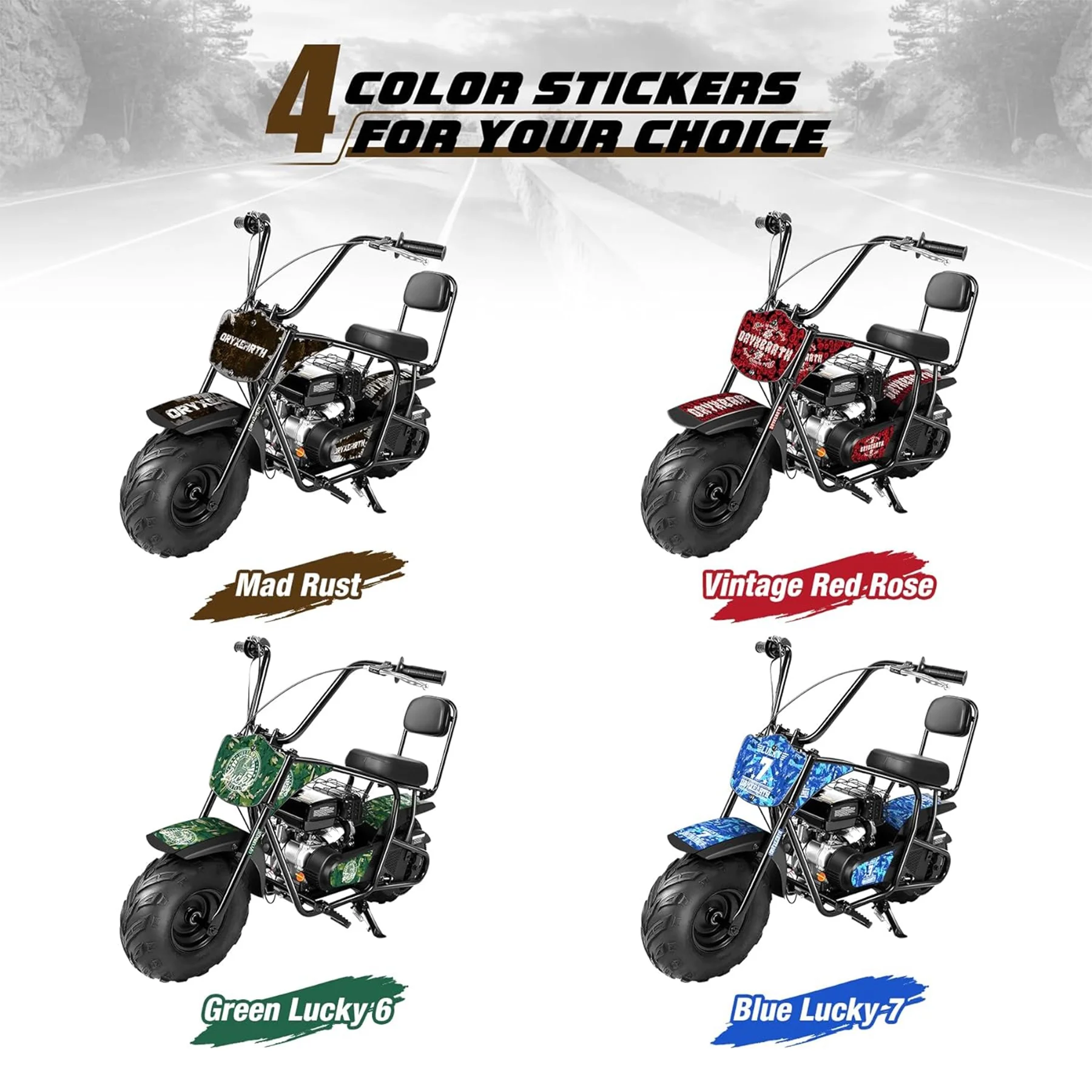 Oryxearth Mini Bike for Kids Motorcycle, Gas Power Dirt Bike,98CC 4-Stroke Ride on Toys, Green