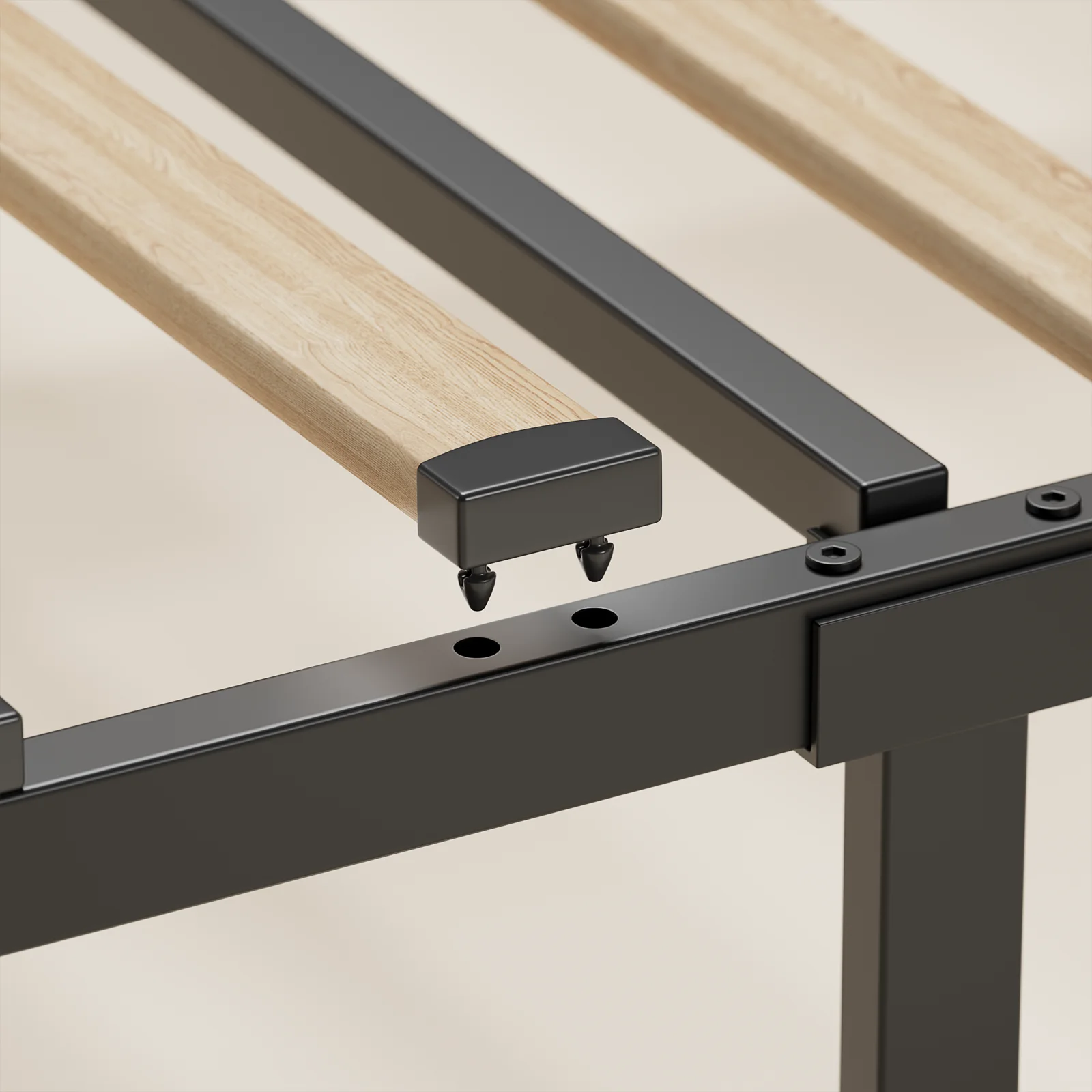 Aiho Bed Frame Queen with 4 Storage Drawers for Bedroom, Dark Grey