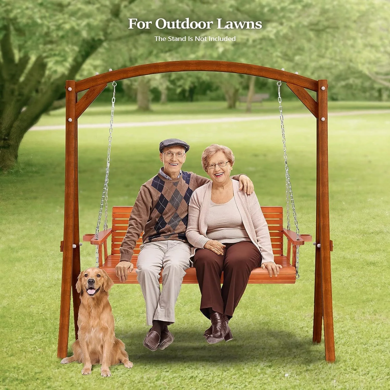 5 FT Heavy Duty 880 LBS Patio Porch Swing Outdoor Hanging Chair with Cup Holder