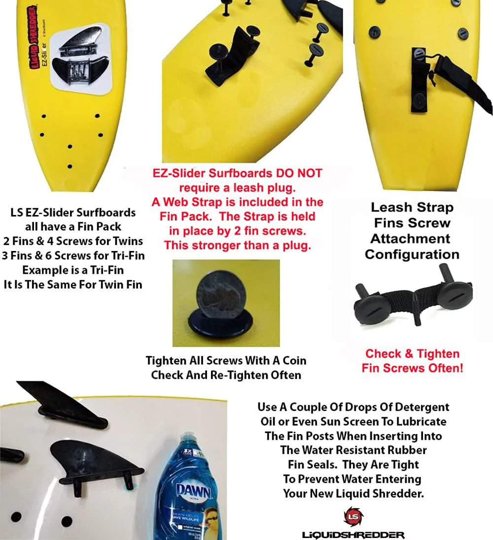 Liquid Shredder FSEZ6-YW 6 ft. Ray Zor Surfboard, Yellow