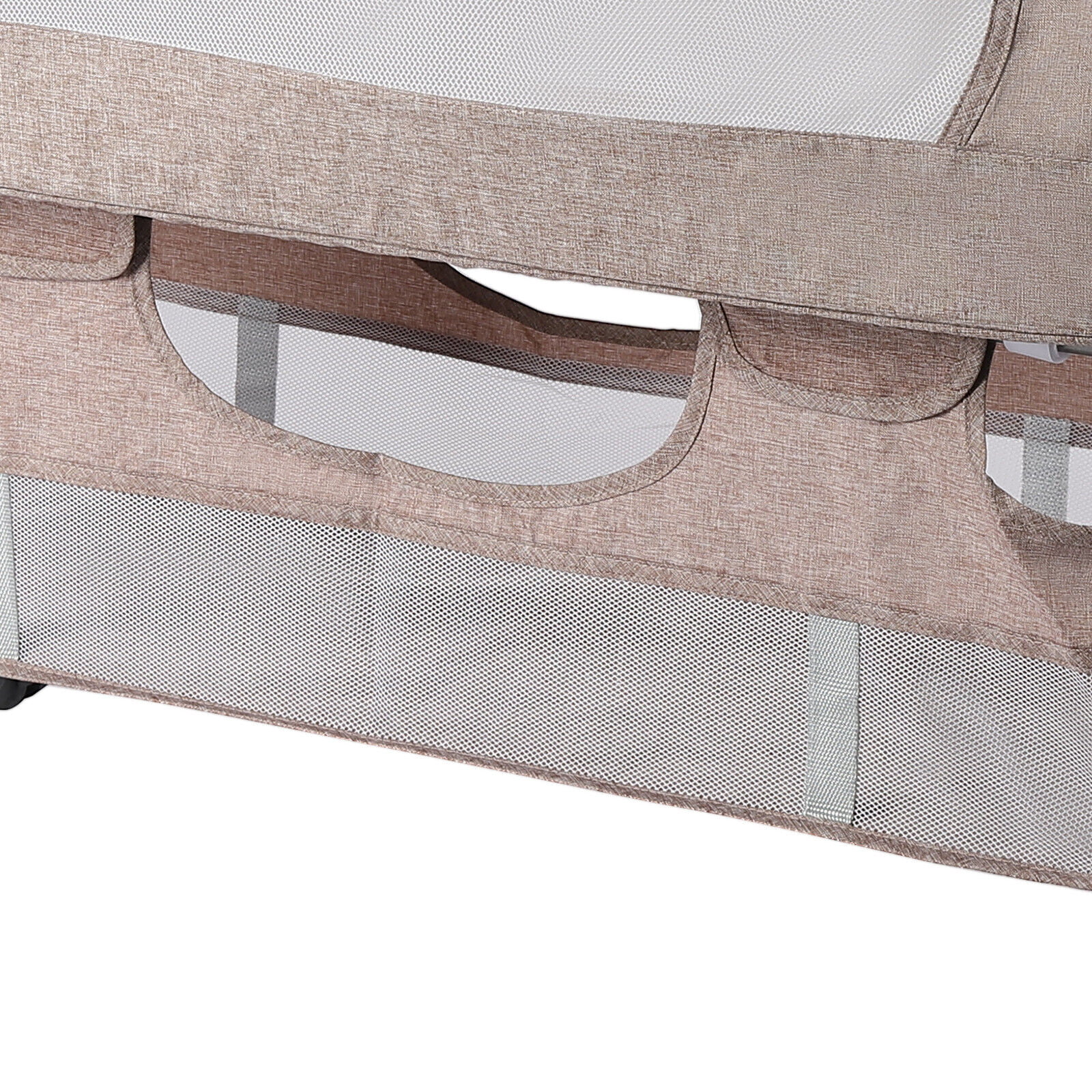 MIDUO Baby Bassinet with Mosquito Nets Adjustable Baby Bedside Sleeper with Cradle Mode Foldable Baby Bed