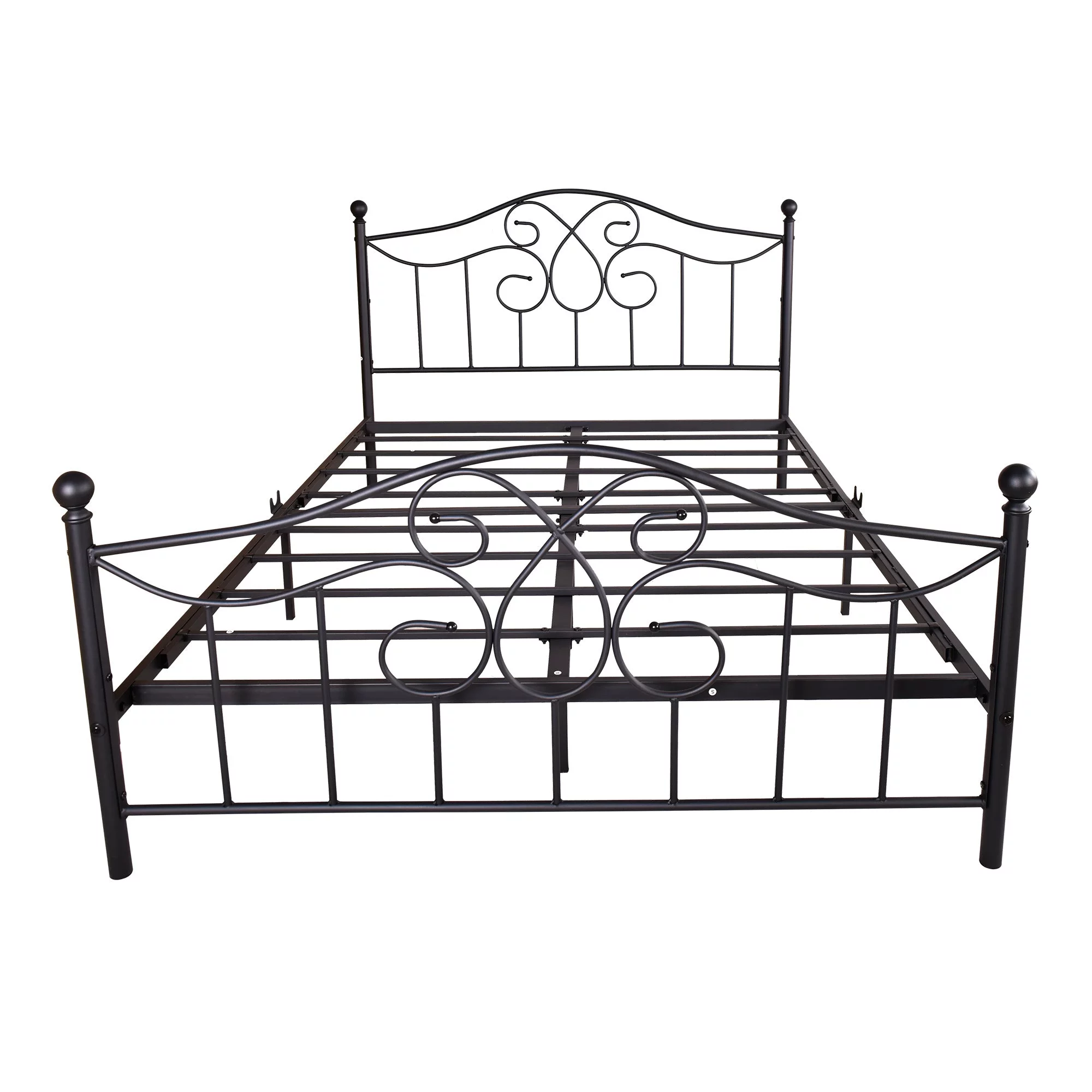 Full Size Metal bed frame , Solid Sturdy Steel Slat Support, No Box Spring Needed and Easy Assembly,Black