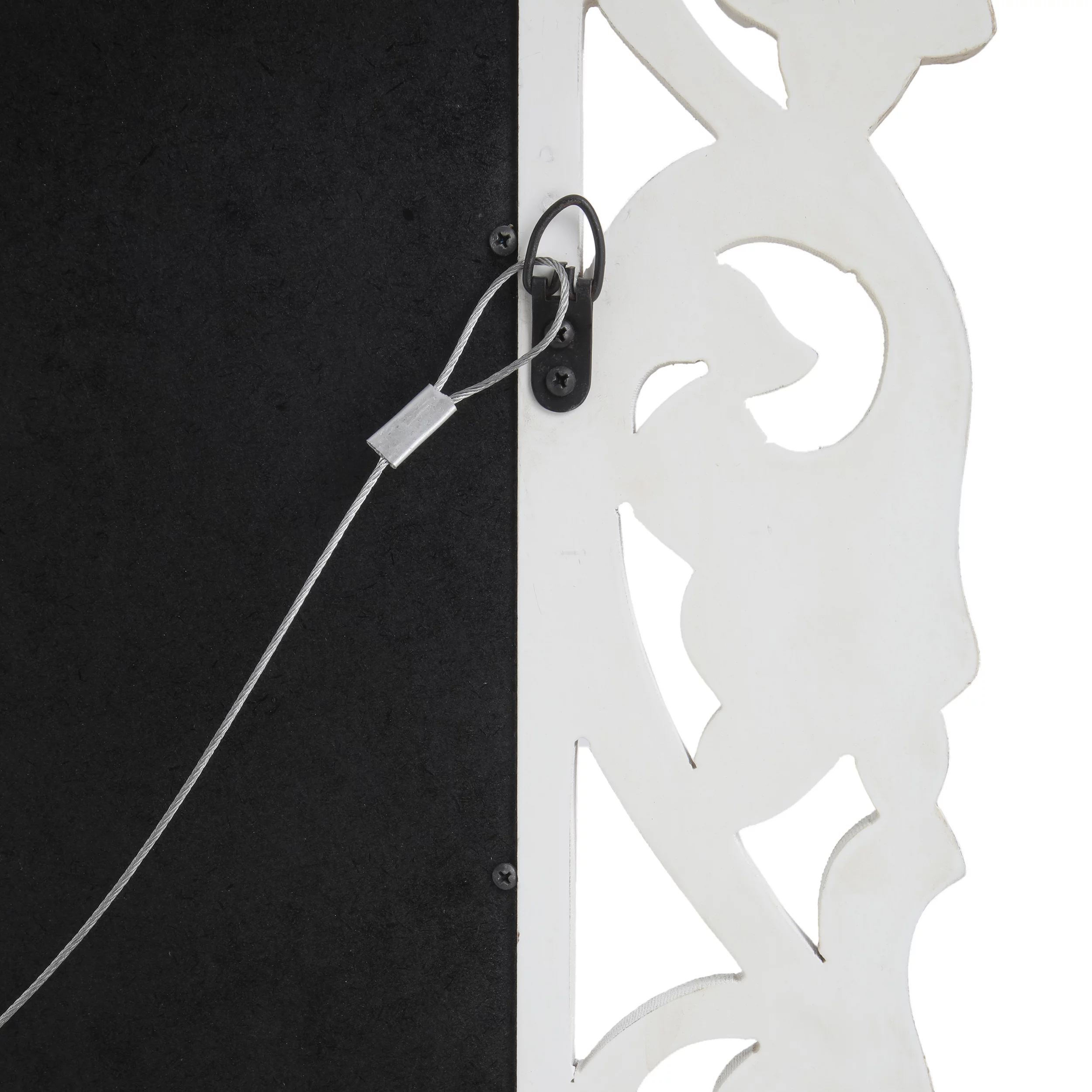 Noble House Koa Traditional Standing Mirror with Floral Carved Frame, Distressed White, Gold