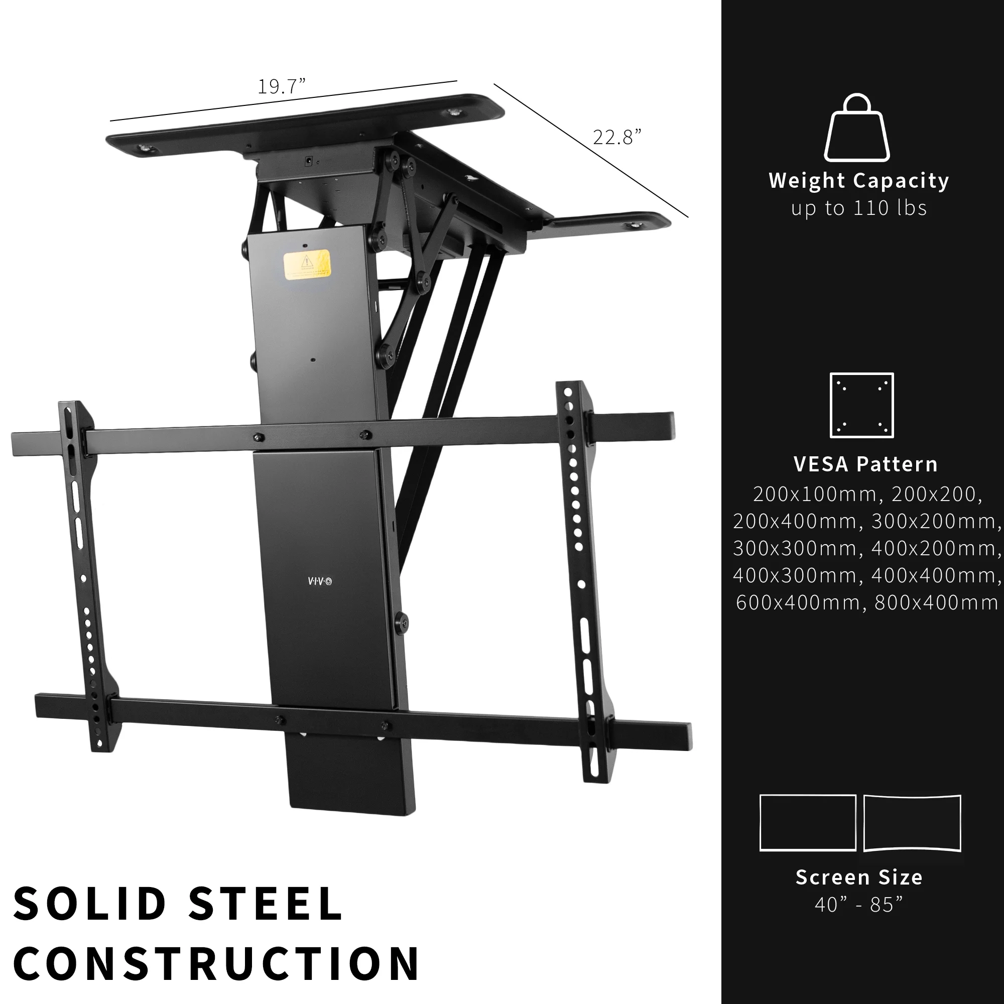 VIVO Motorized Flip Down Pitched Roof Ceiling TV Mount for 40