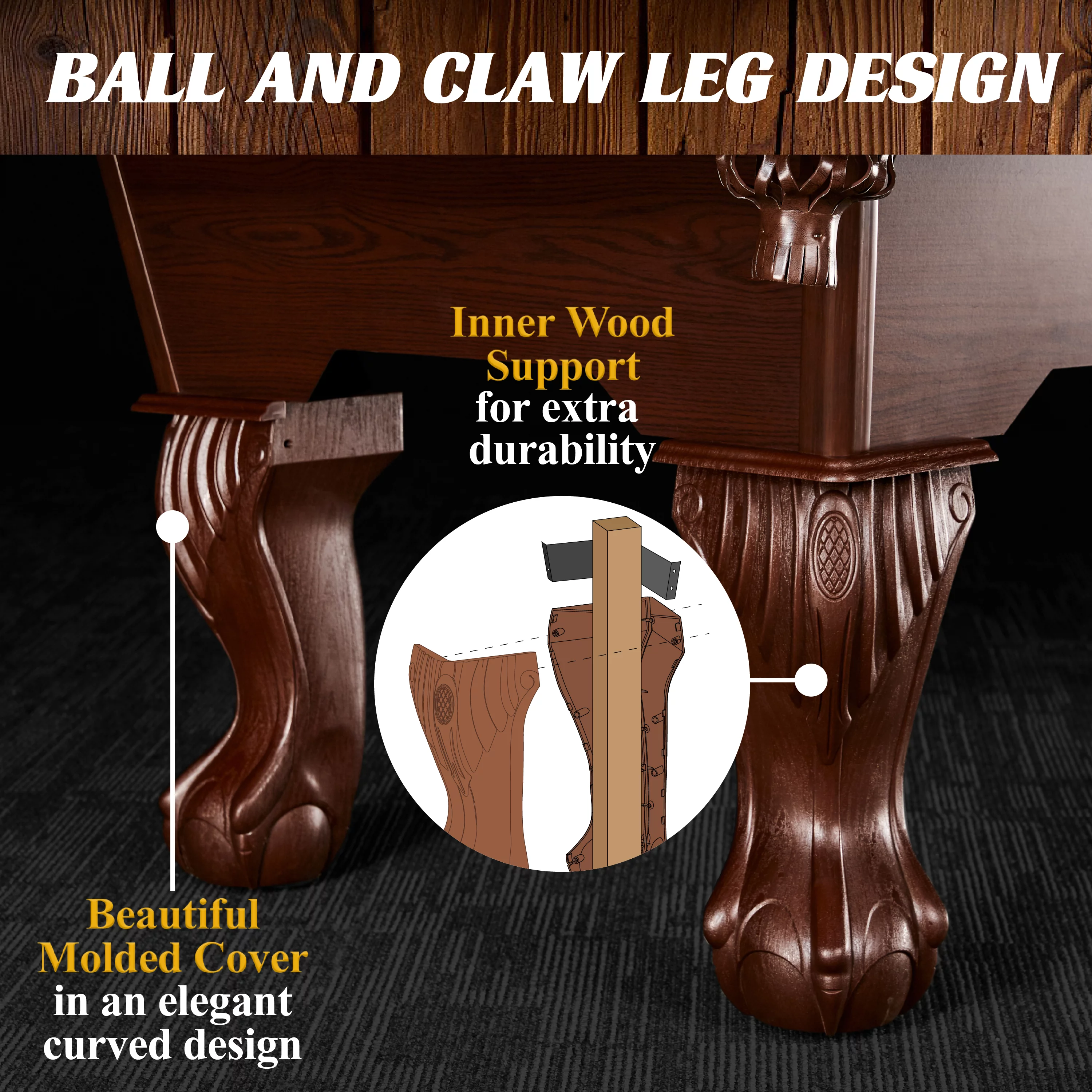 Barrington Red Billiard Table with Cue Rack and Accessories (89