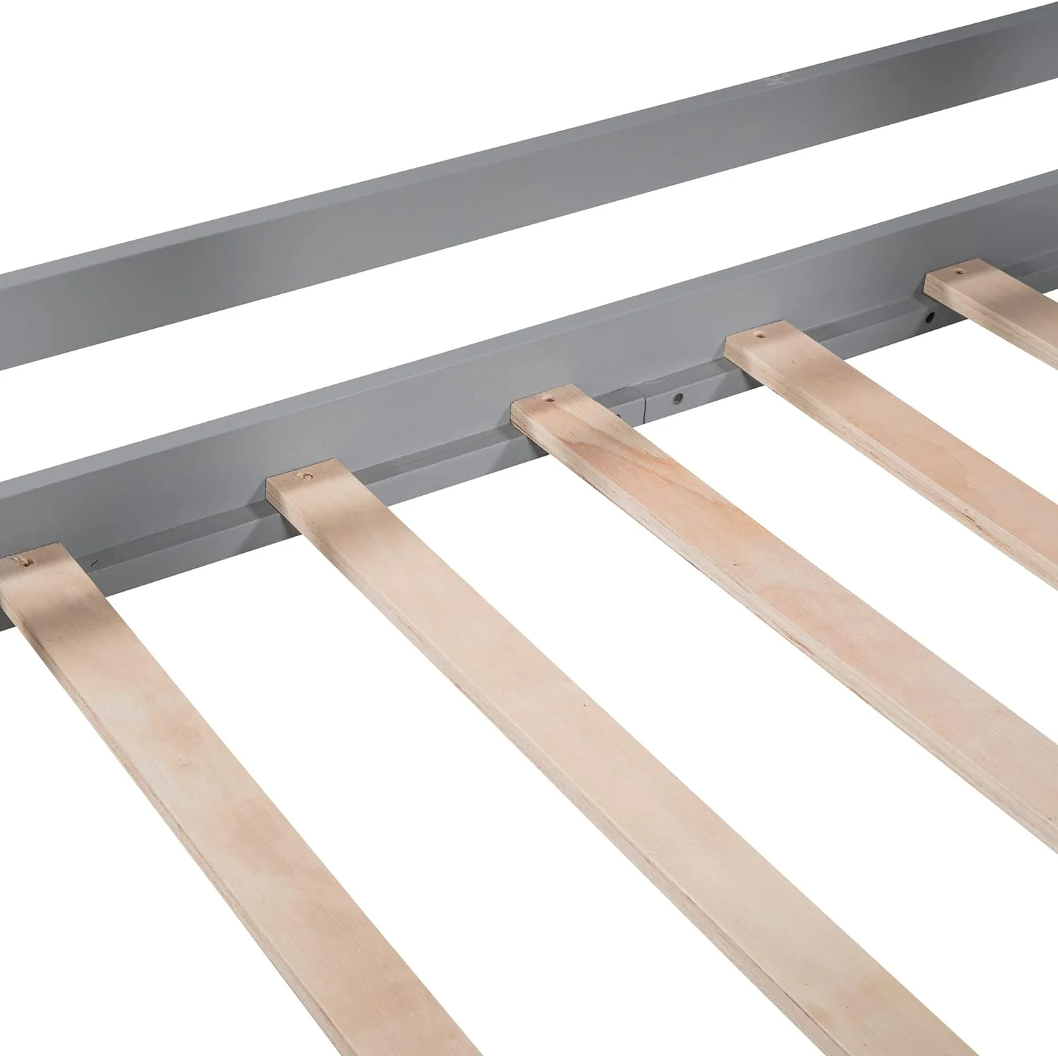 House Loft Bed For Kids,Wood House Loft Bed With Storage Drawers And Ladder, Low Loft Bedframe, Bedroom Furniture For Kids/Boys/Girls (Gray)