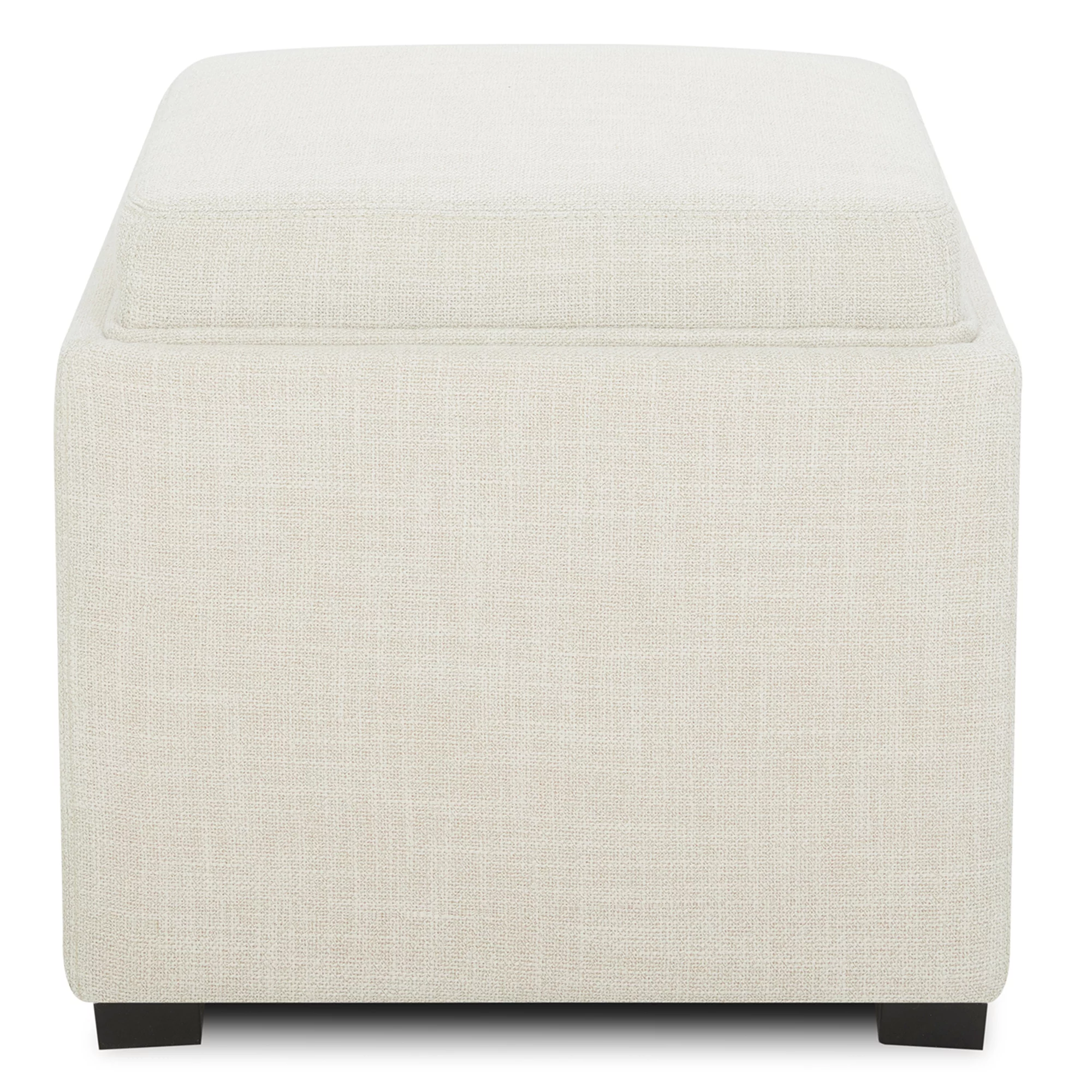 CHITA Fabric Storage Stool Ottoman, Foot Rest Stool Seat, Linen